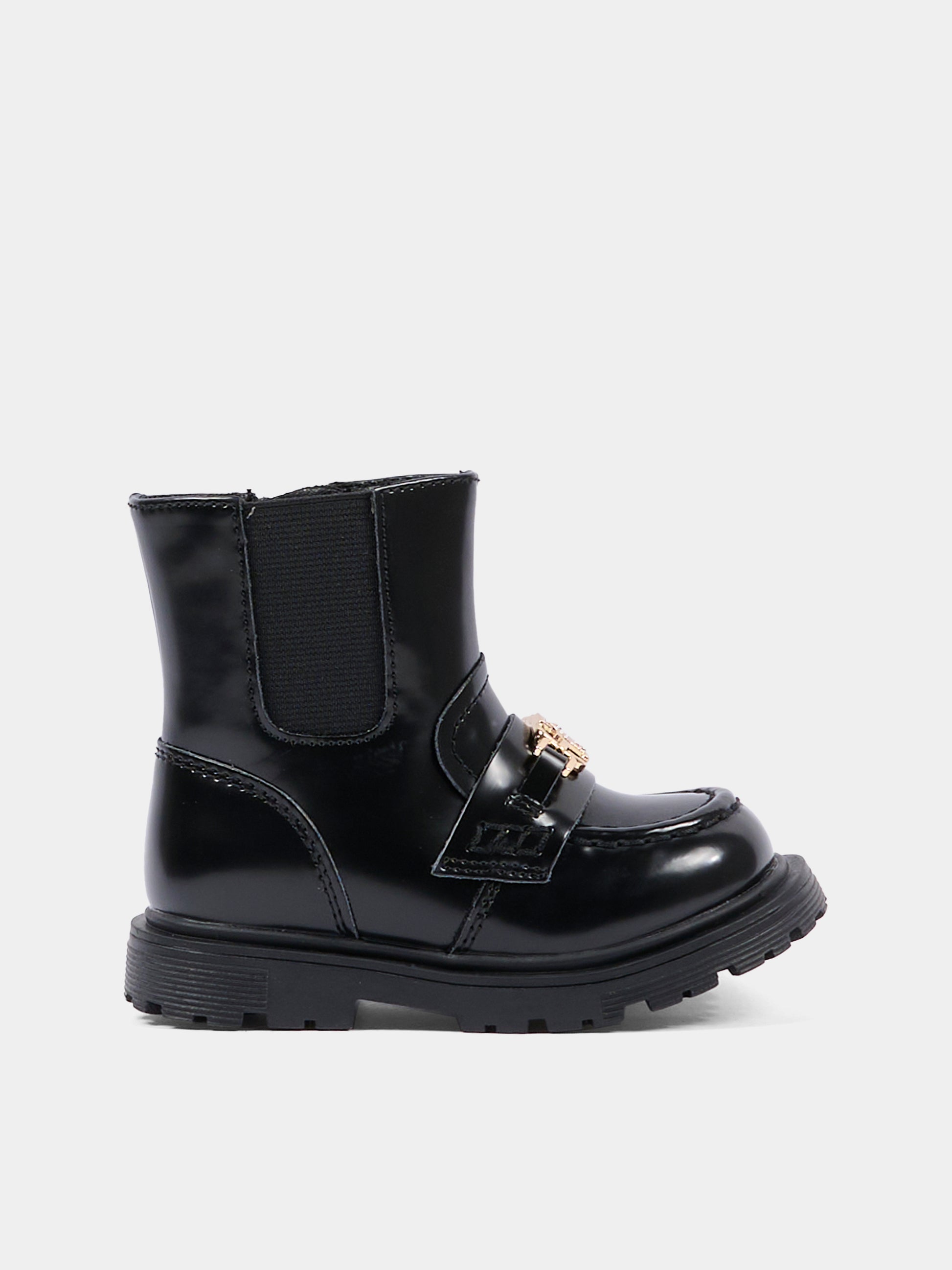 Stivaletti neri per bambina con logo,Tommy Hilfiger Junior,T1A5 34007 1453999