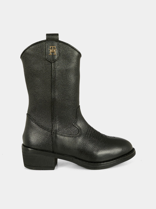 Stivali texani neri per bambina,Tommy Hilfiger Junior,T3A6 34040 0036999