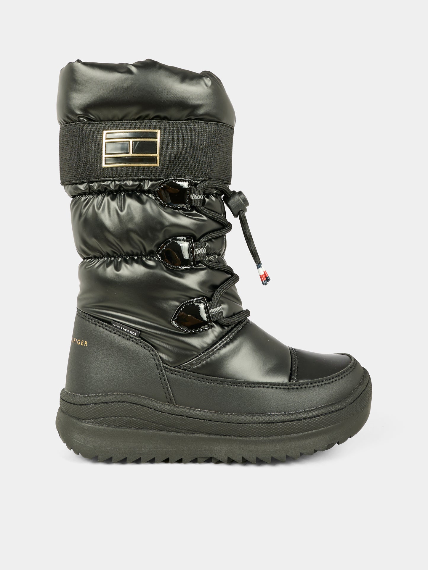 Stivali da neve neri per bambina con bandierina,Tommy Hilfiger Junior,T3A6 34053 1474999