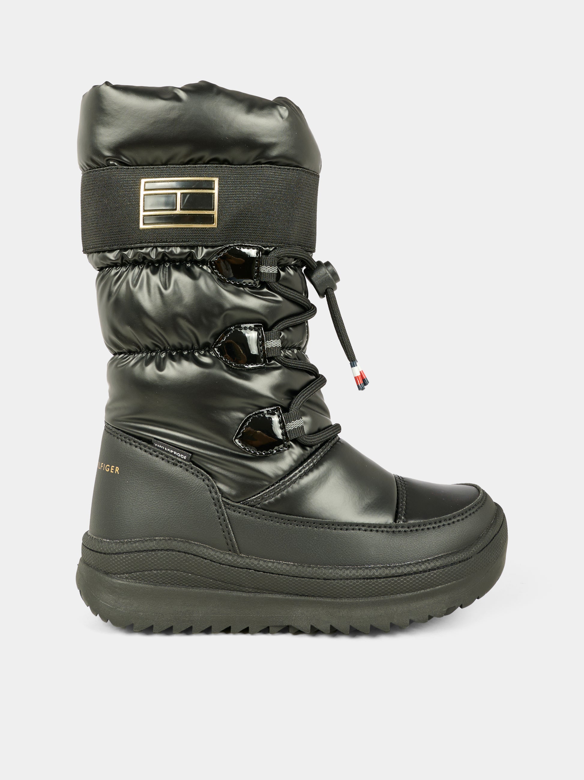 Stivali da neve neri per bambina con bandierina,Tommy Hilfiger Junior,T3A6 34053 1474999