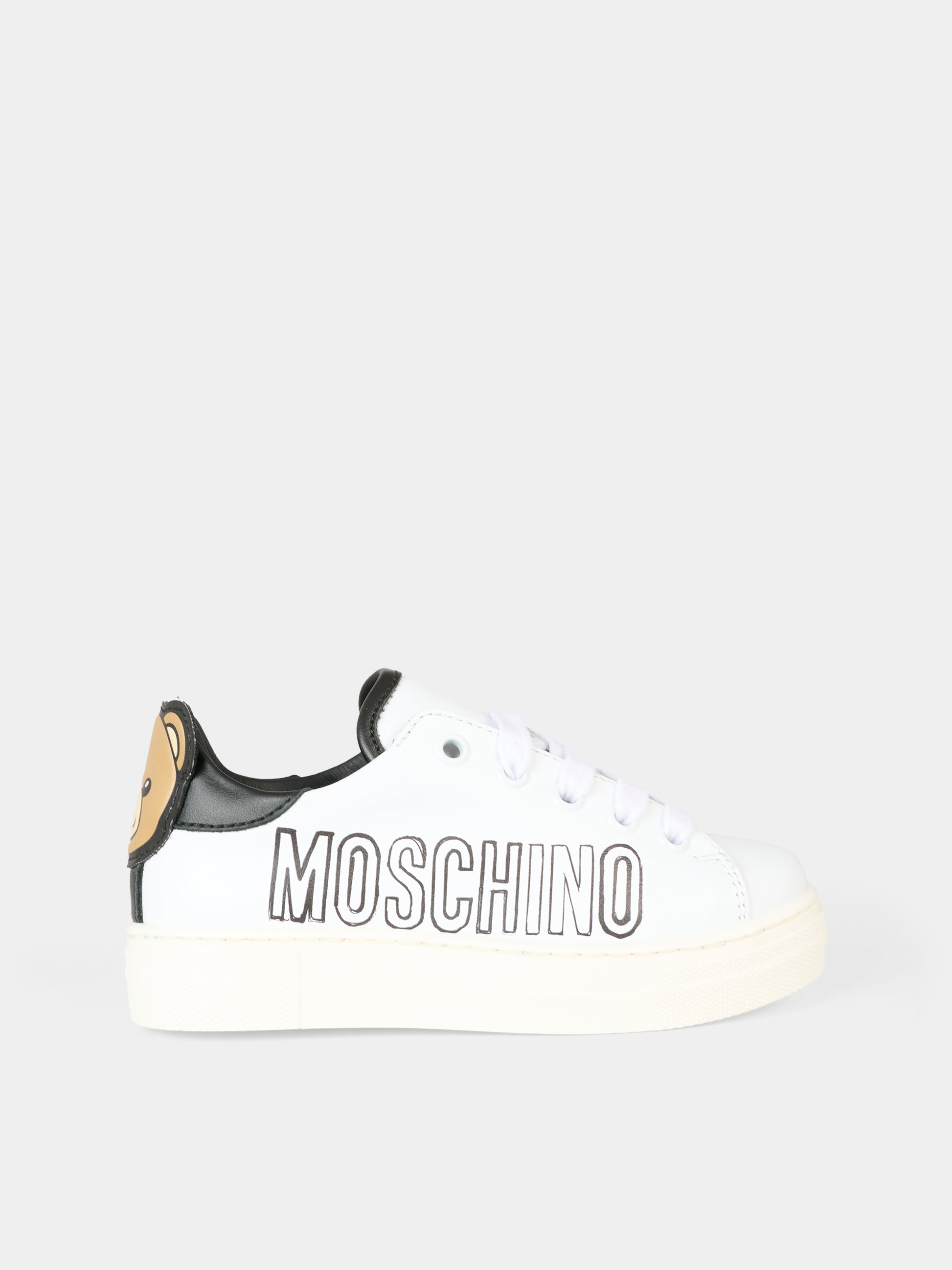 Sneakers bianche per bambino con Teddy Bear,Moschino Kids,81906 - VAR2