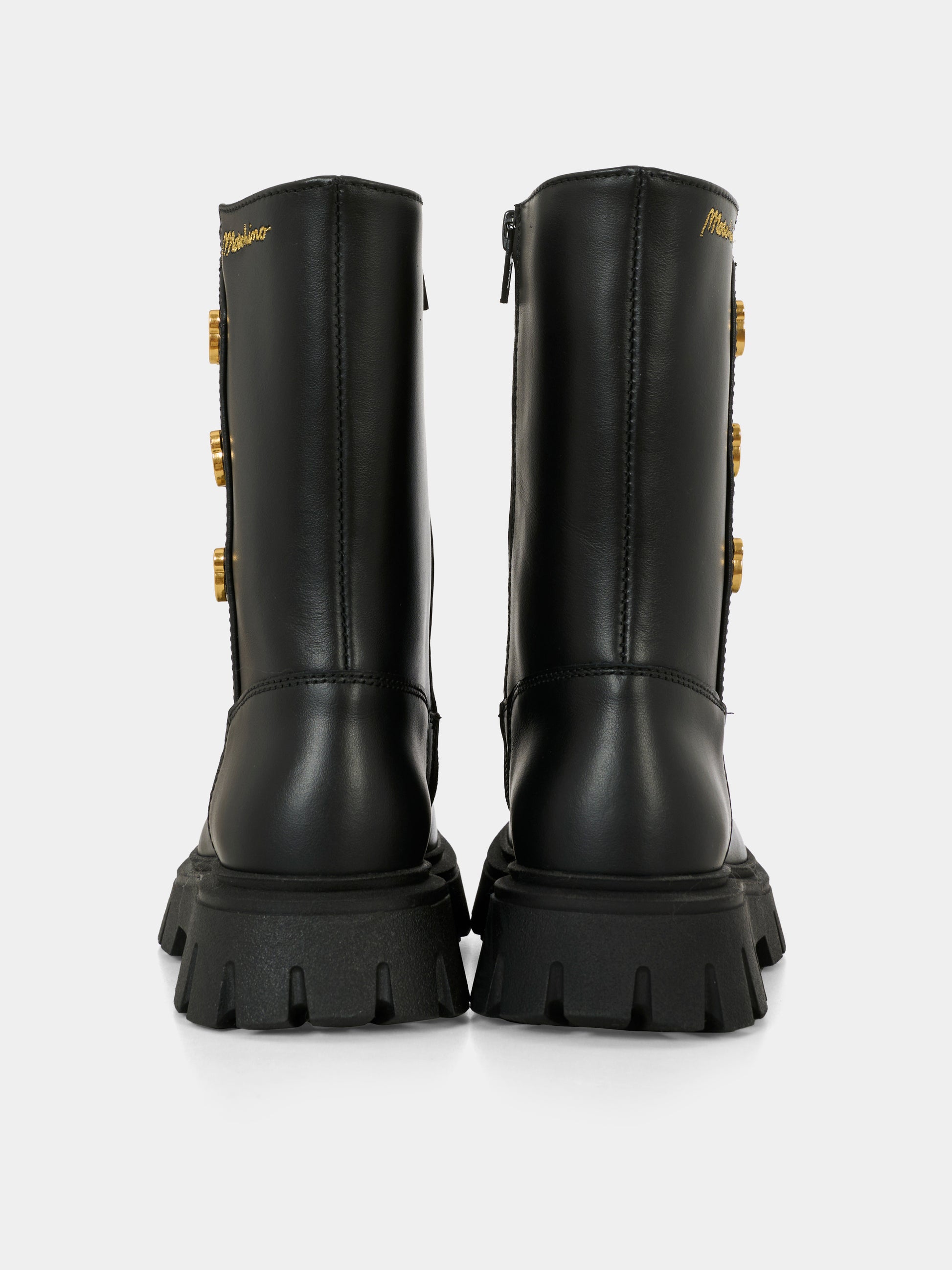 Stivali neri per bambina con logo,Moschino Kids,81963 - VAR1