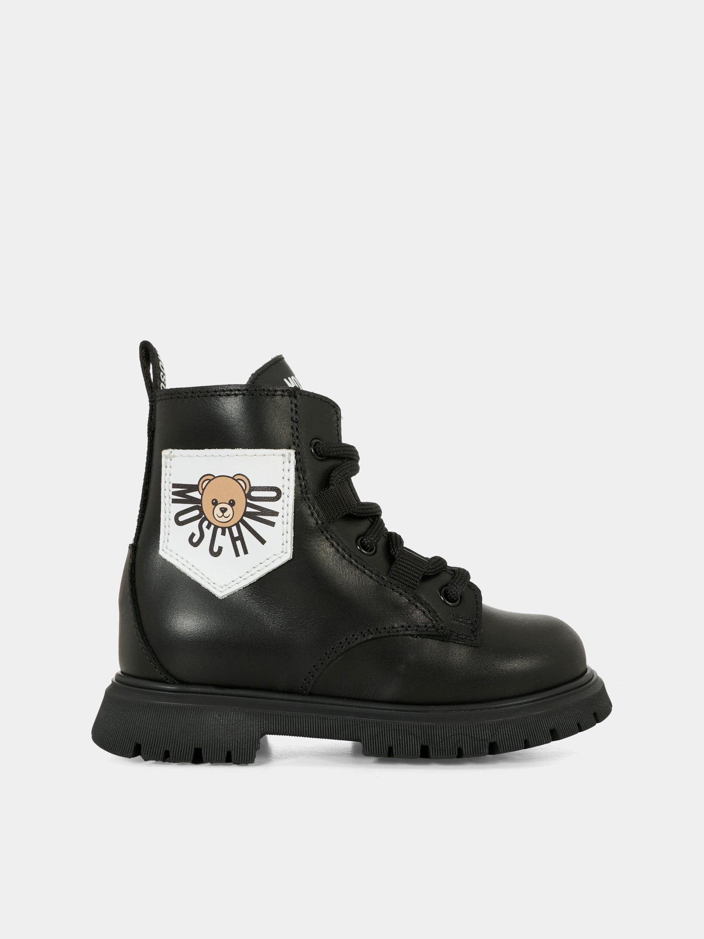 Anfibi neri per bambini con Teddy Bear,Moschino Kids,81862 - VAR1