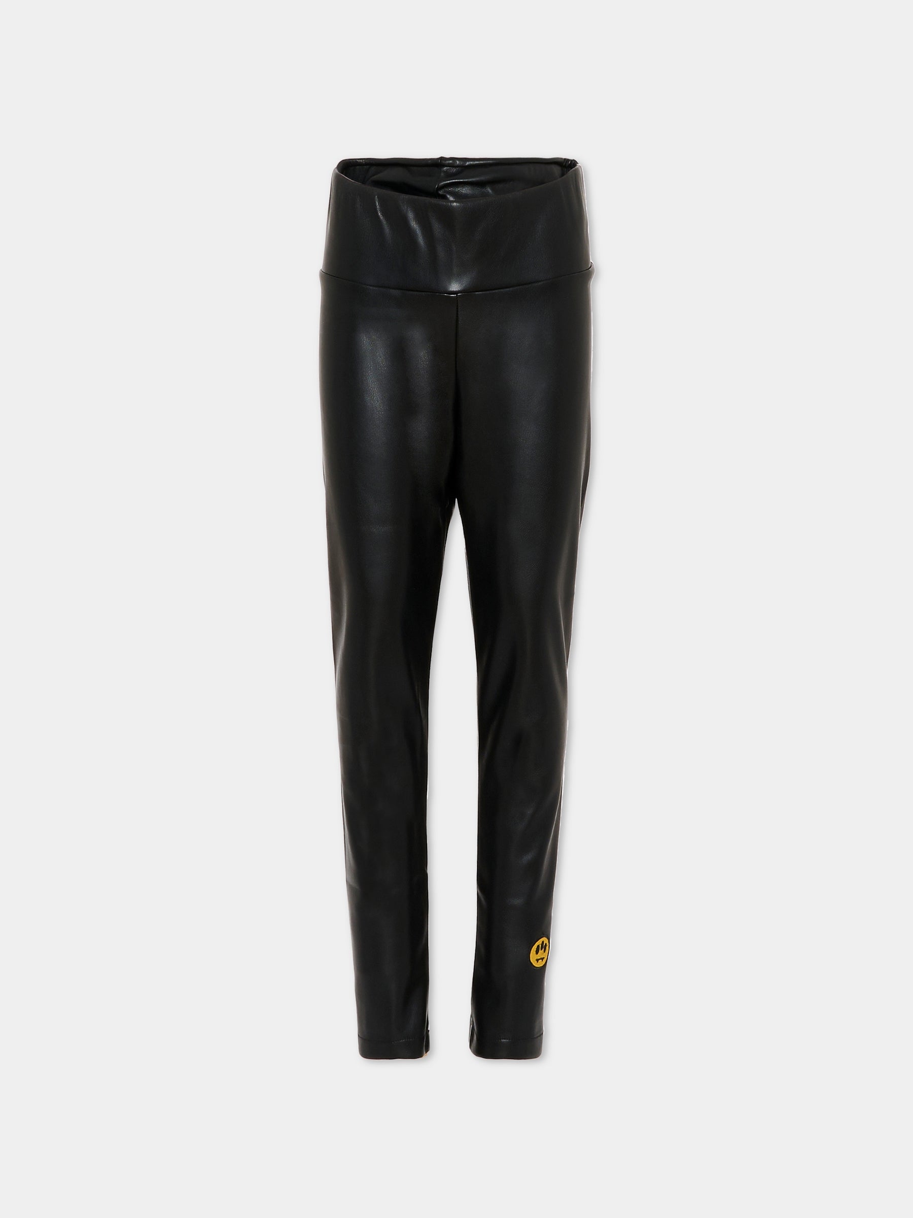 Leggings neri per bambina con smile,Barrow,F5BKJGLG167 110