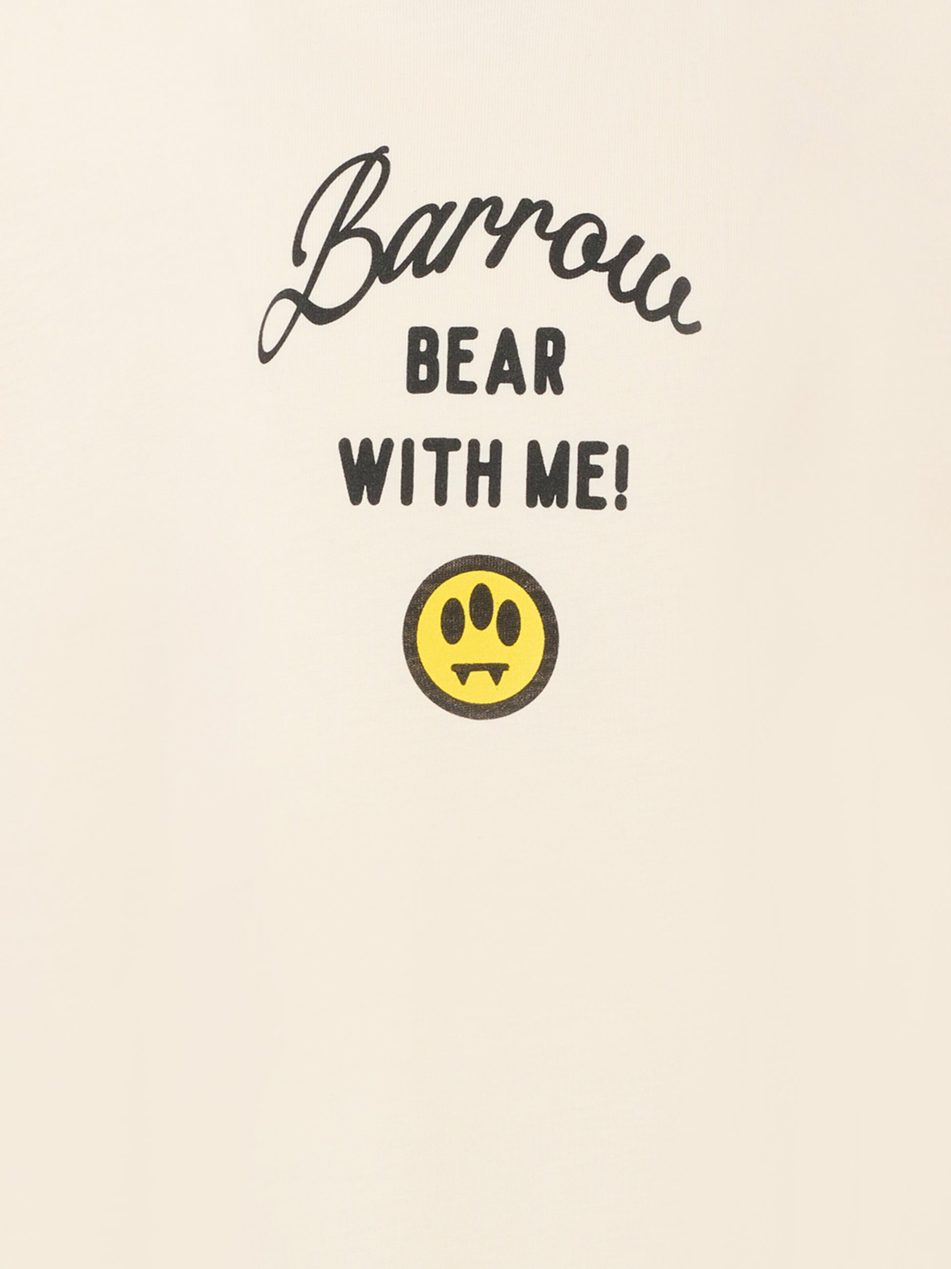 T-shirt avorio per bambina con orso e perle,Barrow,F5BKJGTH133 013