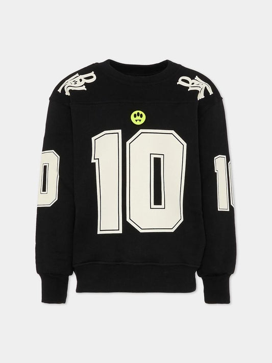 Felpa nera per bambino con numeri,Barrow,F5BKJUSW066 110
