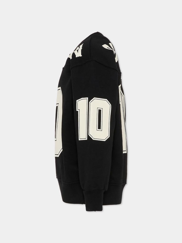 Felpa nera per bambino con numeri,Barrow,F5BKJUSW066 110