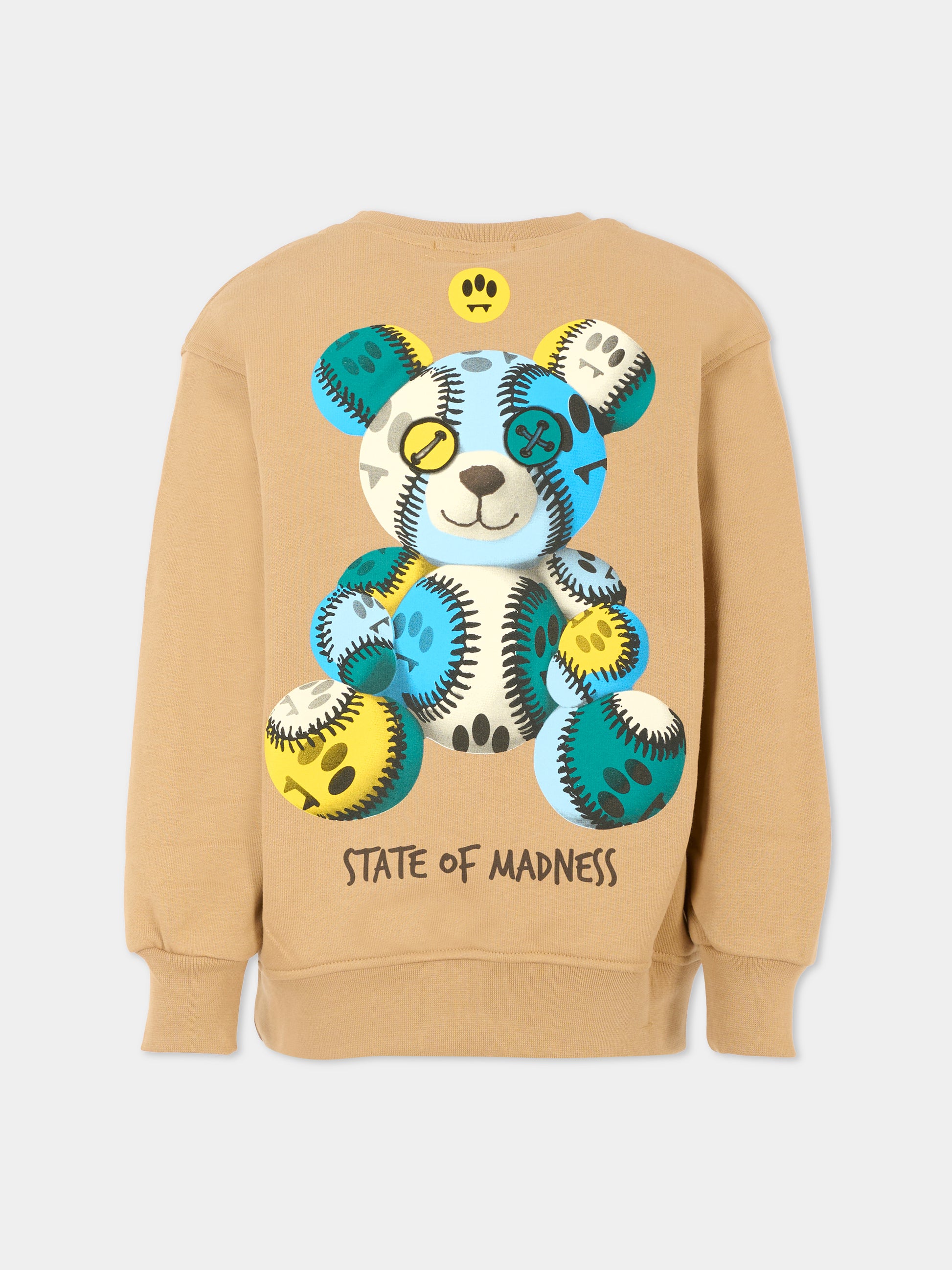 Felpa beige per bambino con stampa Bear,Barrow,F5BKJUSW076 307