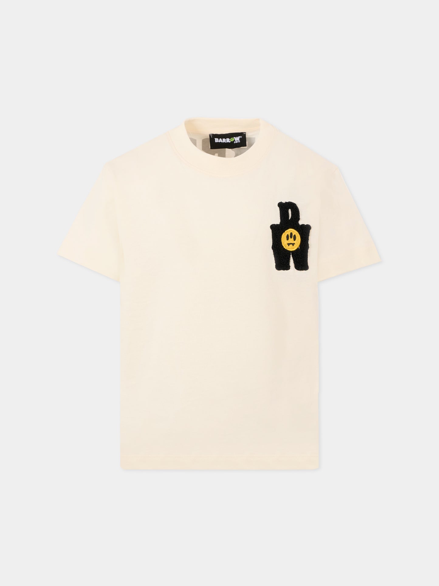 T-shirt avorio per bambini con stampa Bear Baseball,Barrow,F5BKJUTH083 013
