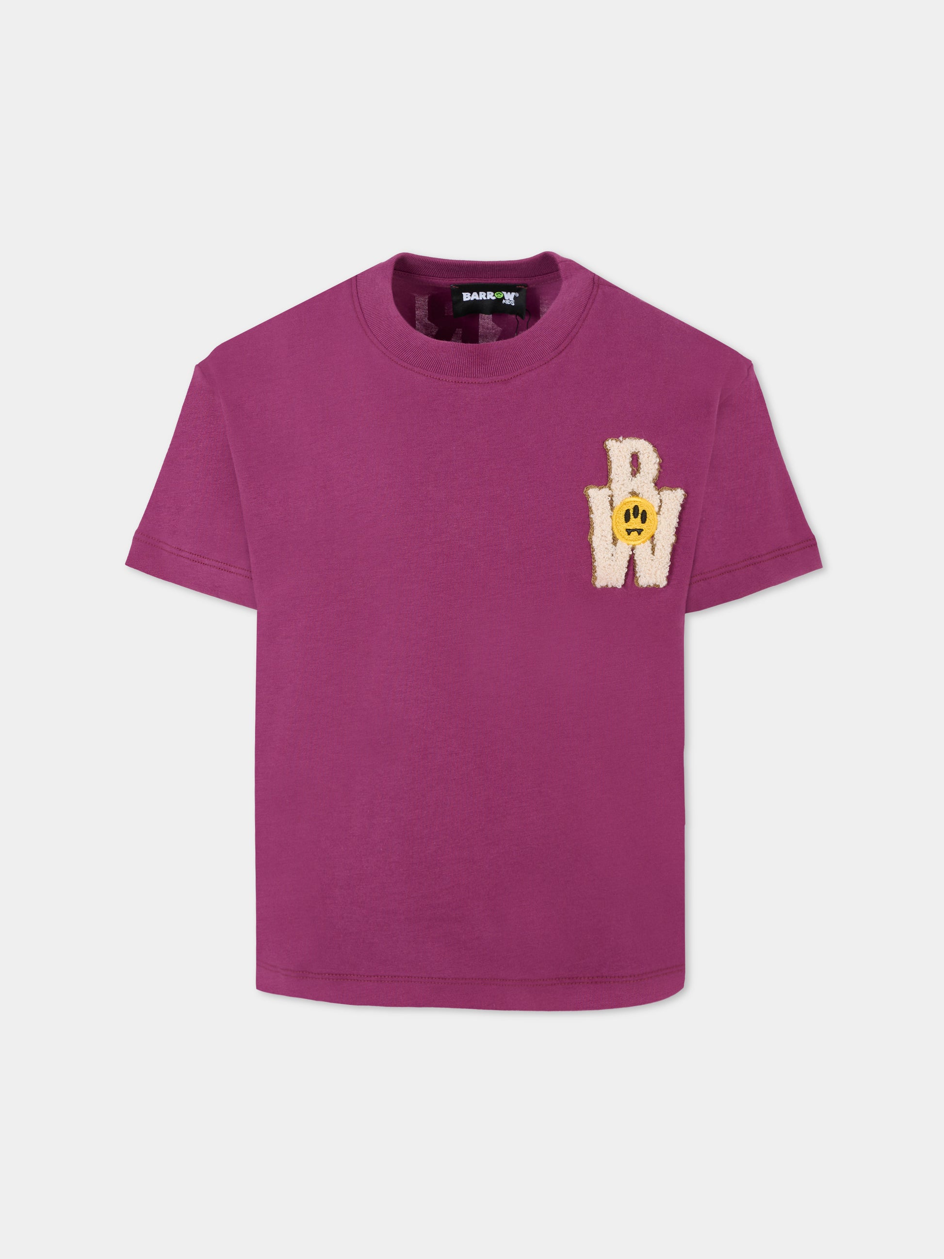 T-shirt viola per bambini con stampa Bear Baseball,Barrow,F5BKJUTH083 252