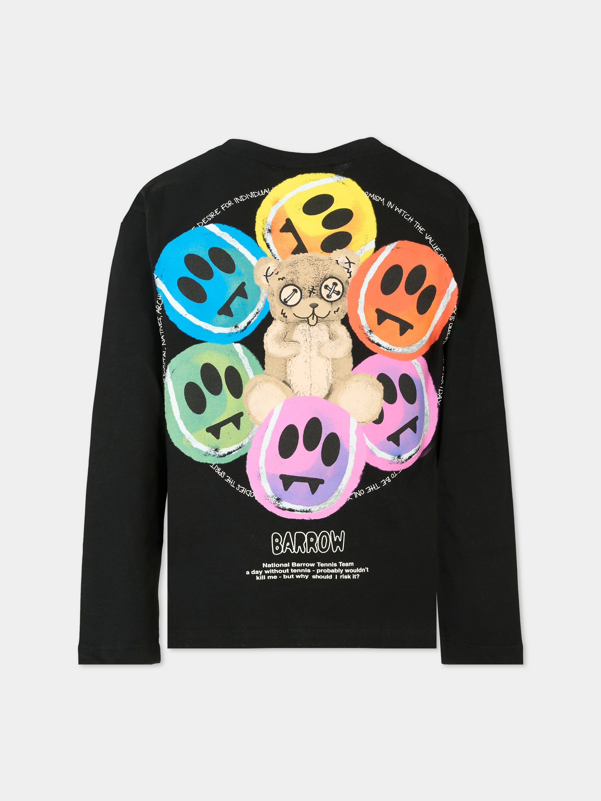 T-shirt nera per bambini con logo e stampa Bear,Barrow,F5BKJUTH228 110