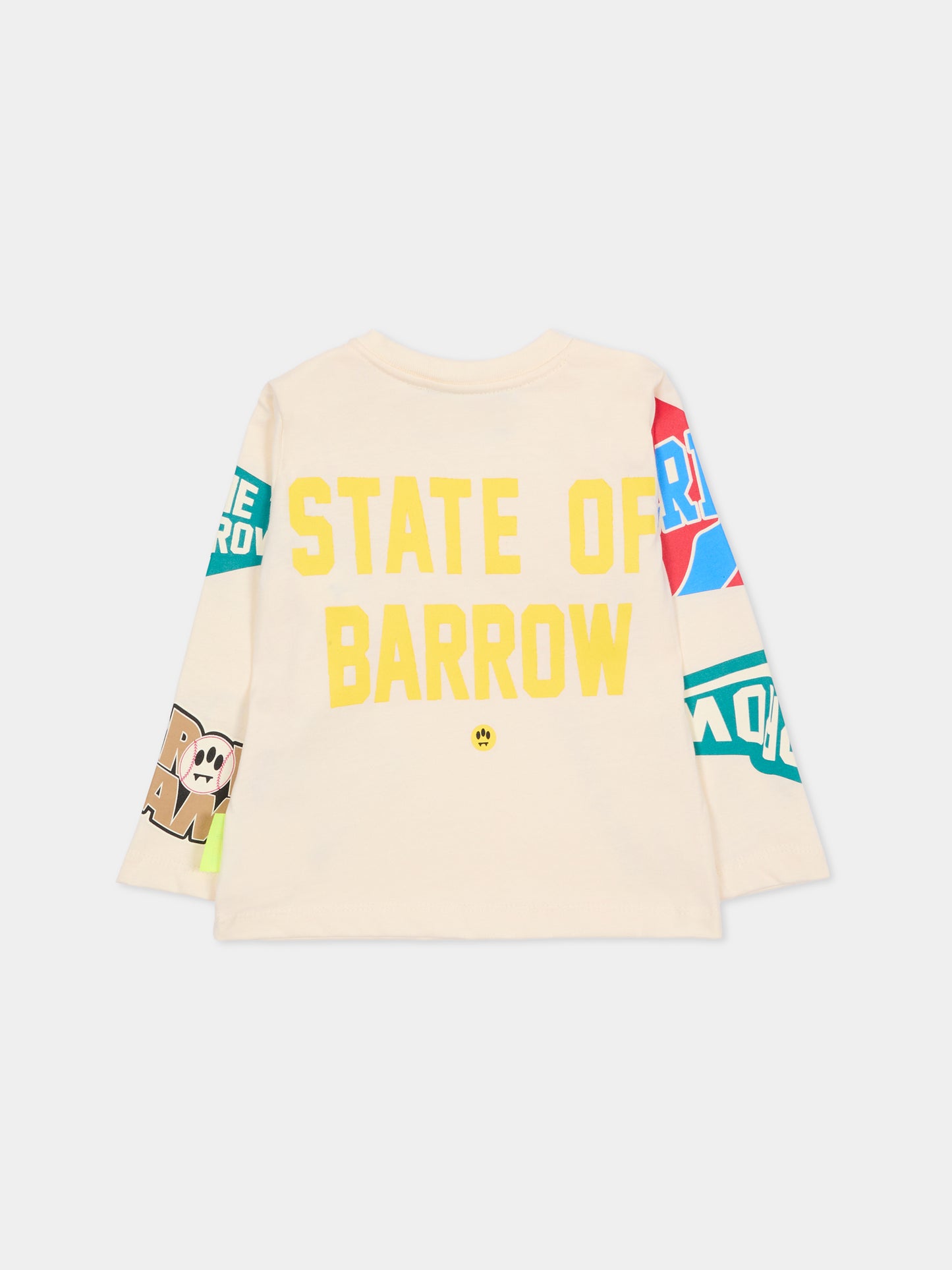 T-shirt avorio per neonato con smiley,Barrow,F5BKUNTH215 013