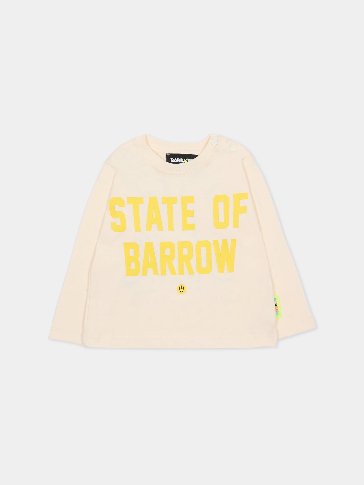 T-shirt avorio per neonato con stampa Bear,Barrow,F5BKUNTH216 013