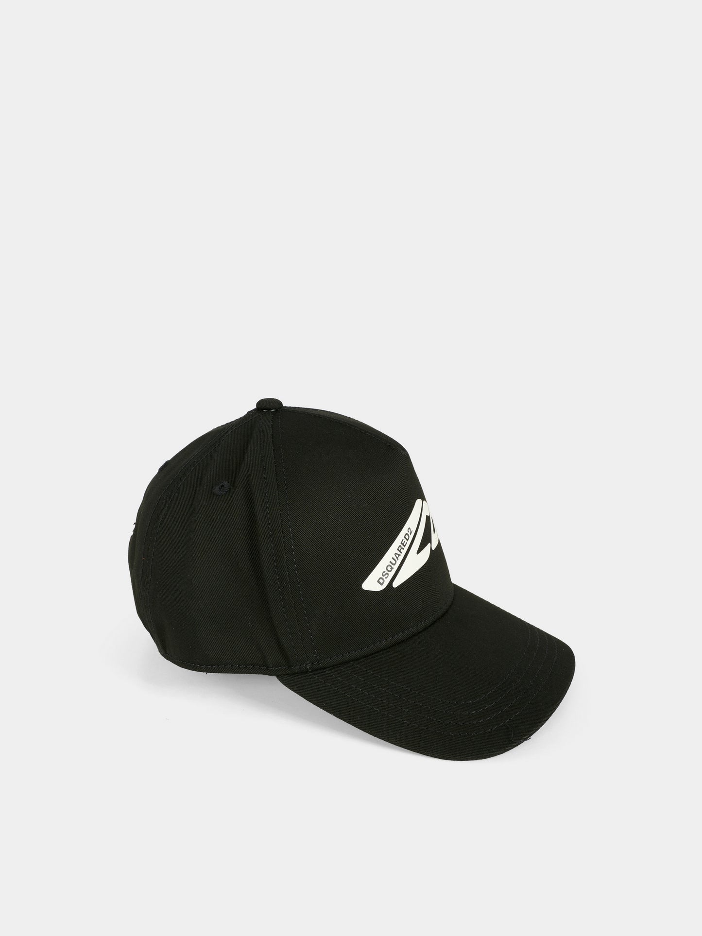 Cappello nero per bambino con logo bianco,Dsquared2,DQ2955-D00YT-DQ900