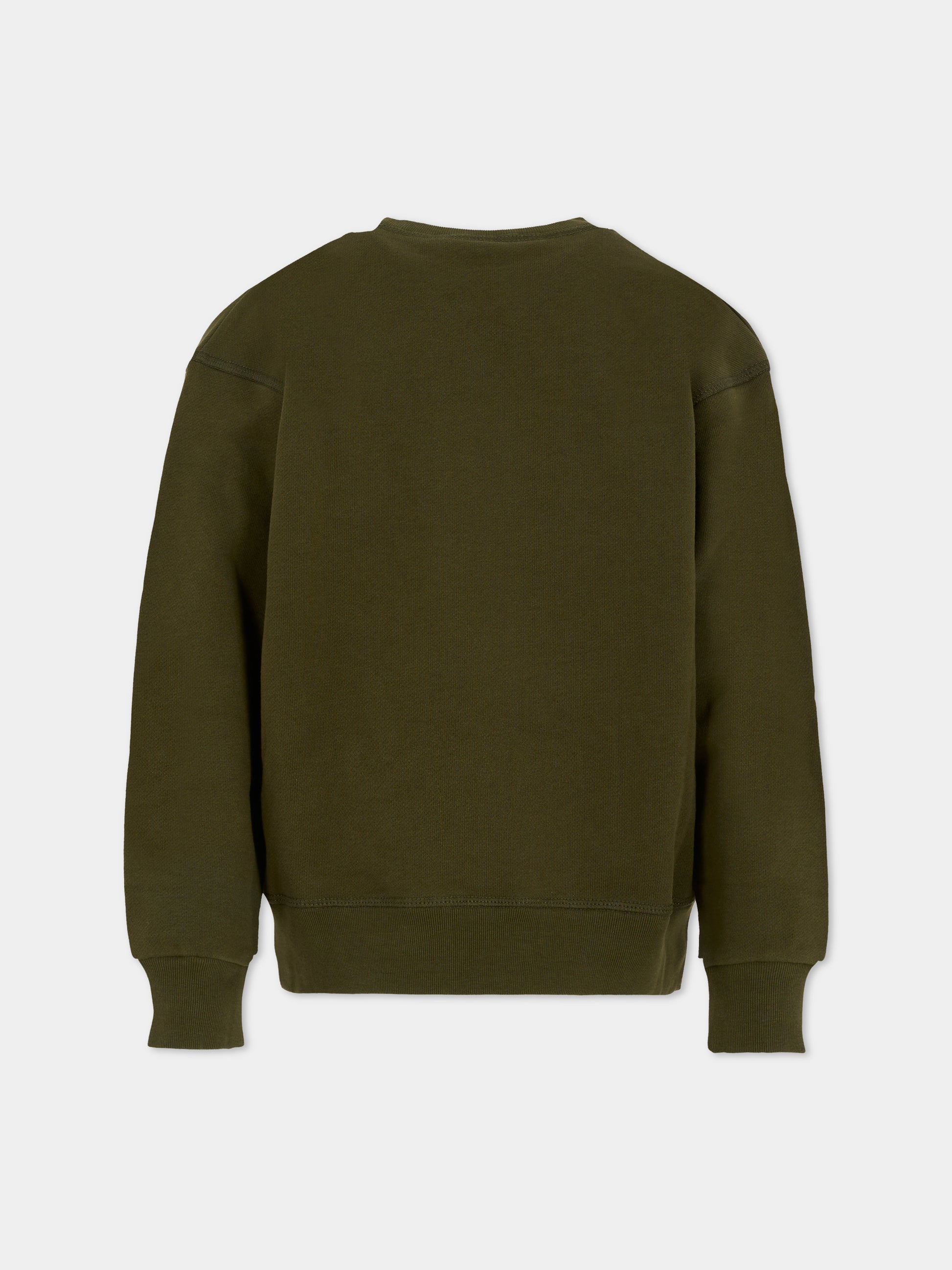 Felpa verde per bambino con stampa paperi,Dsquared2,DQ3003-D0AEY-DQ518