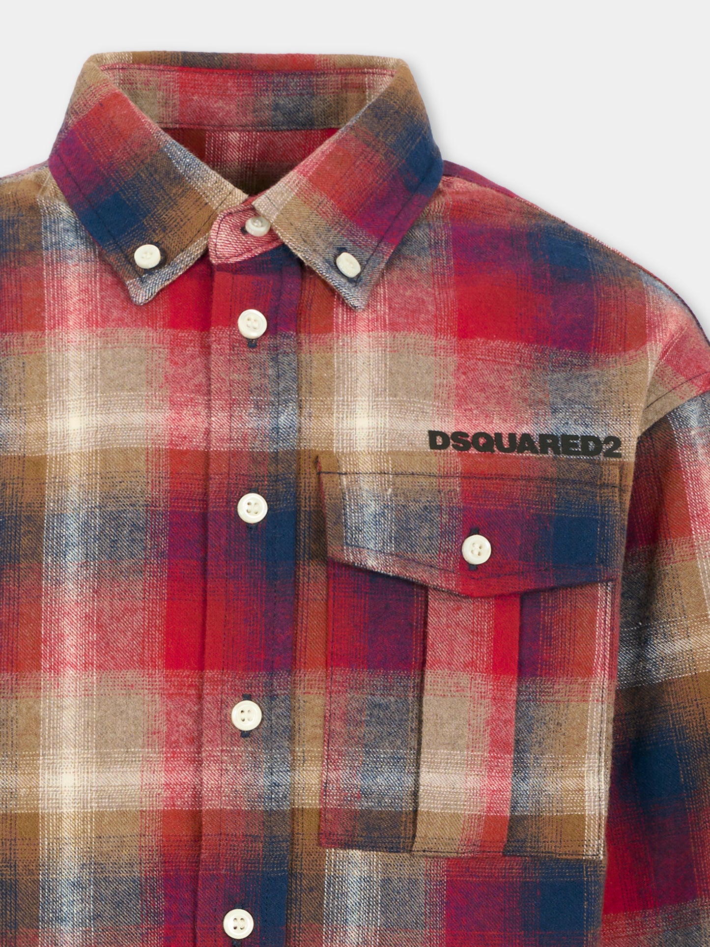 Camicia blu per bambino con logo,Dsquared2,DQ3075-D0AED-DQ423