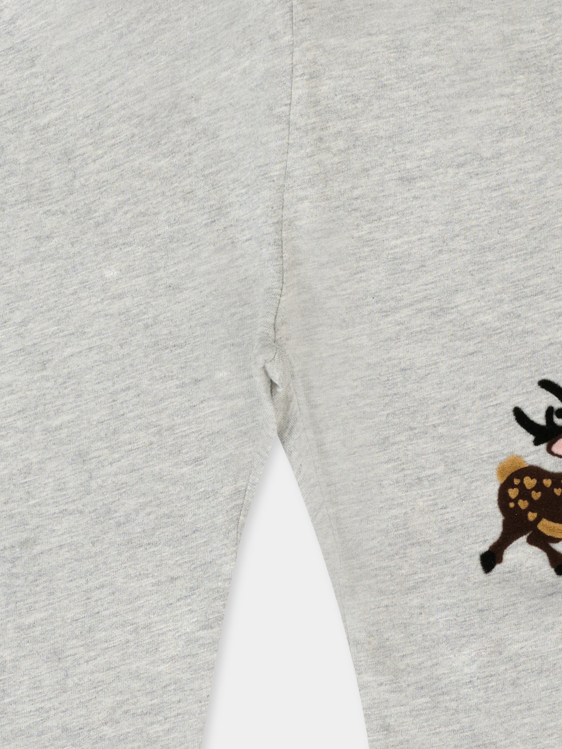 Leggings grigi per neonati con renna e logo,Dsquared2,DQ3102-D00MP-DQ911