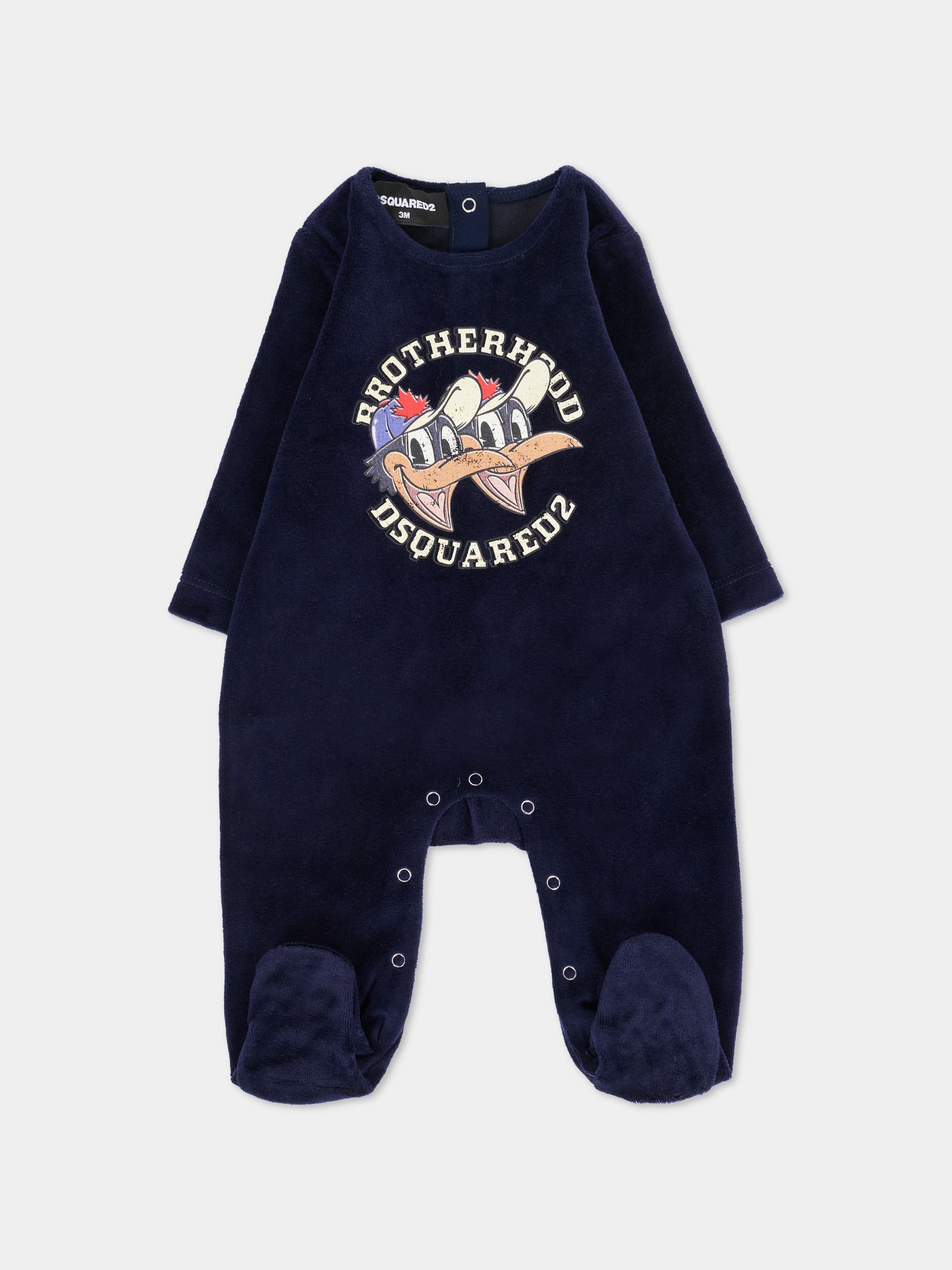 Tutina blu per neonato con stampa paperi,Dsquared2,DQ3111-D0095-DQ864