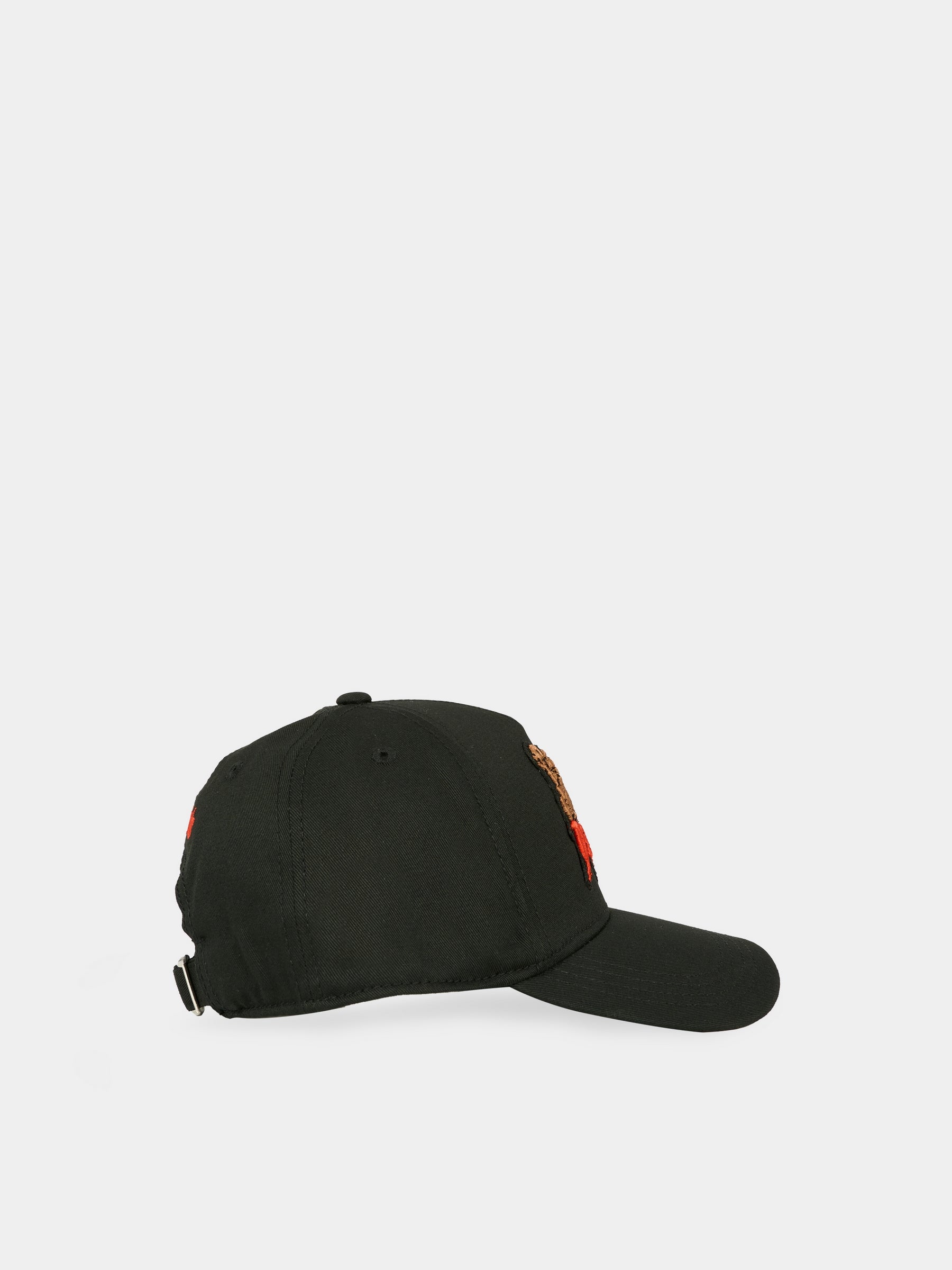 Cappello nero per bambino con logo rosso,Dsquared2,DQ3116-D00YT-DQ900