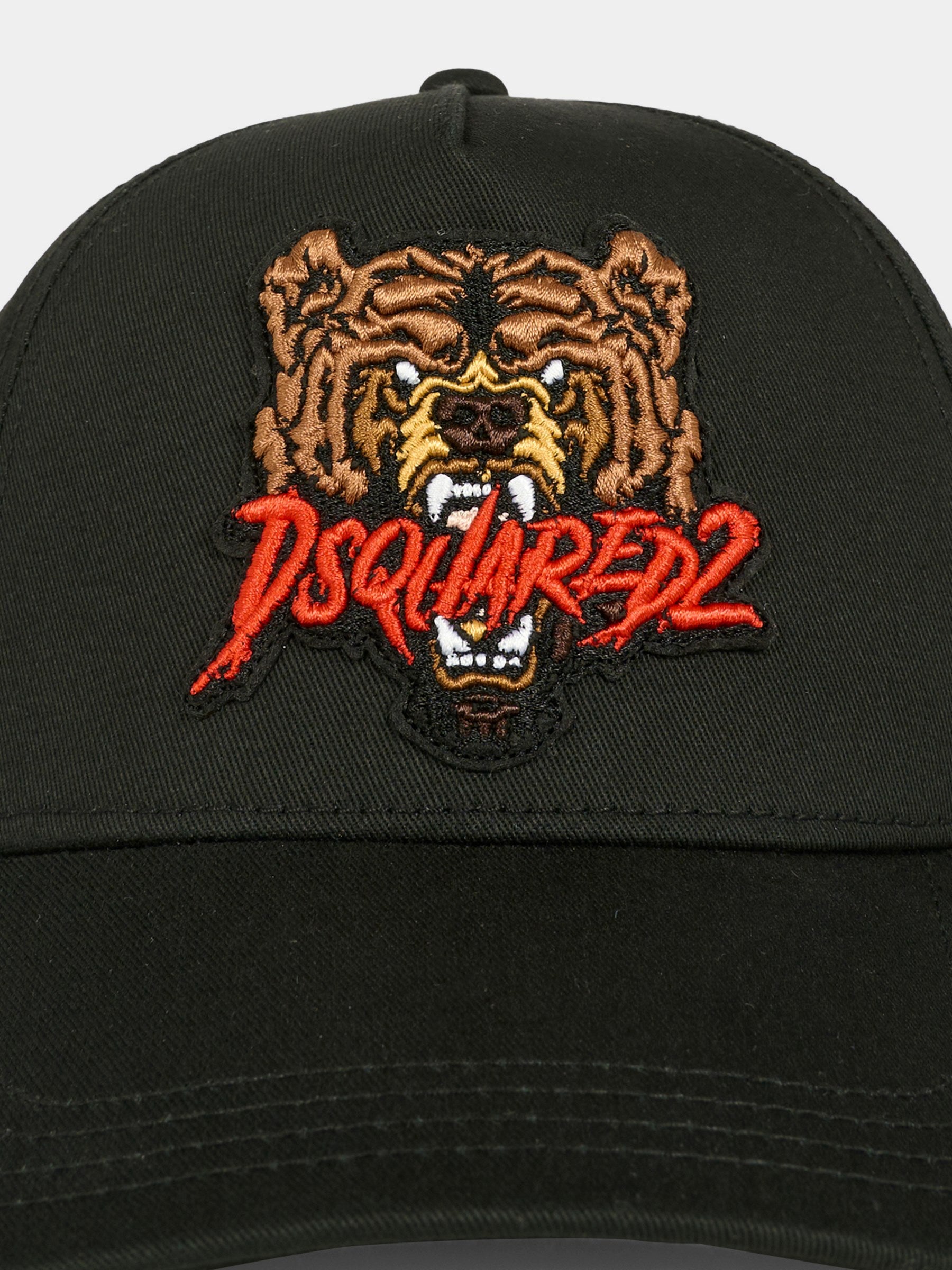 Cappello nero per bambino con logo rosso,Dsquared2,DQ3116-D00YT-DQ900