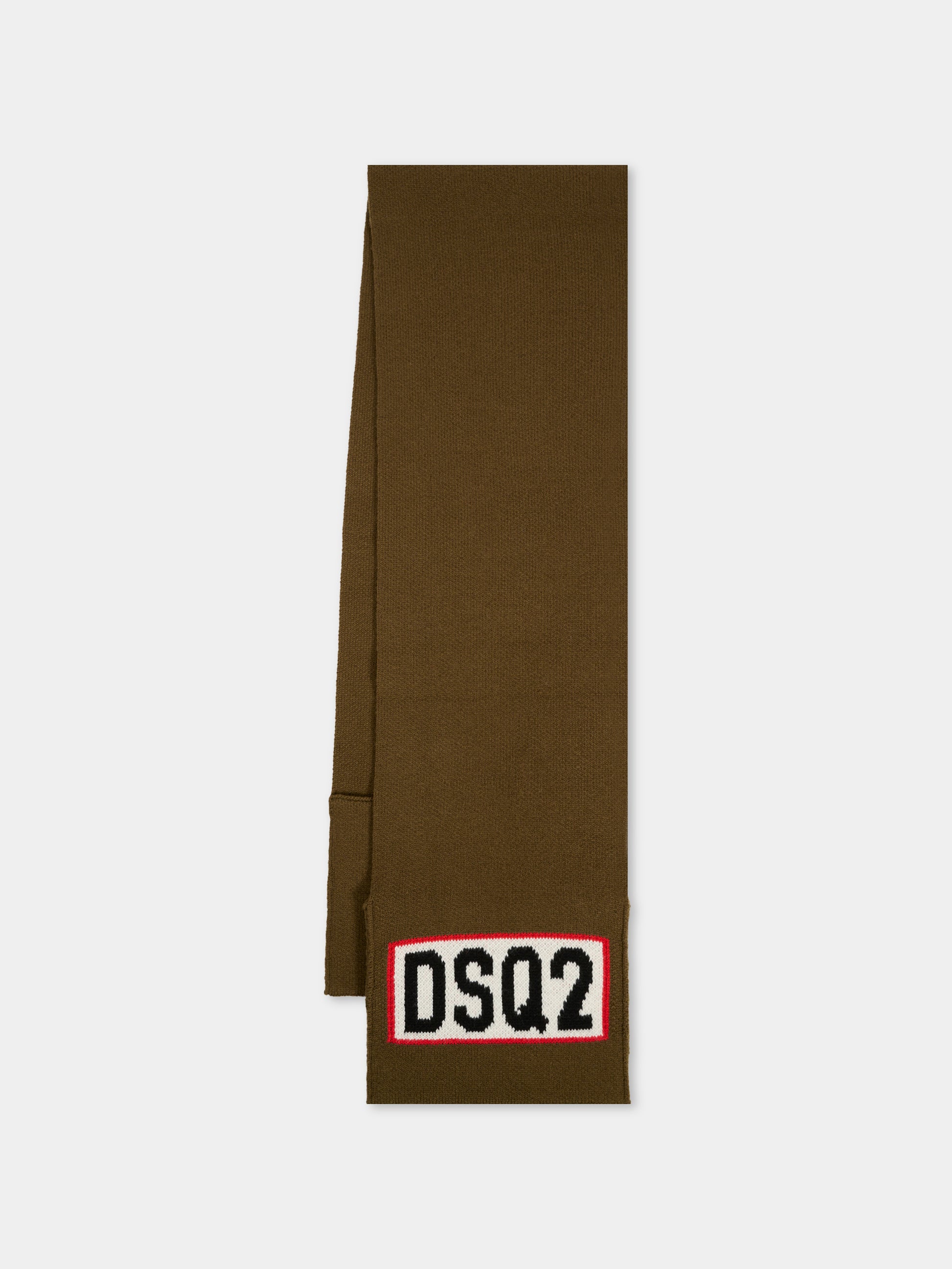 Sciarpa verde per bambino con logo,Dsquared2,DQ3121-D0AFJ-DQ518