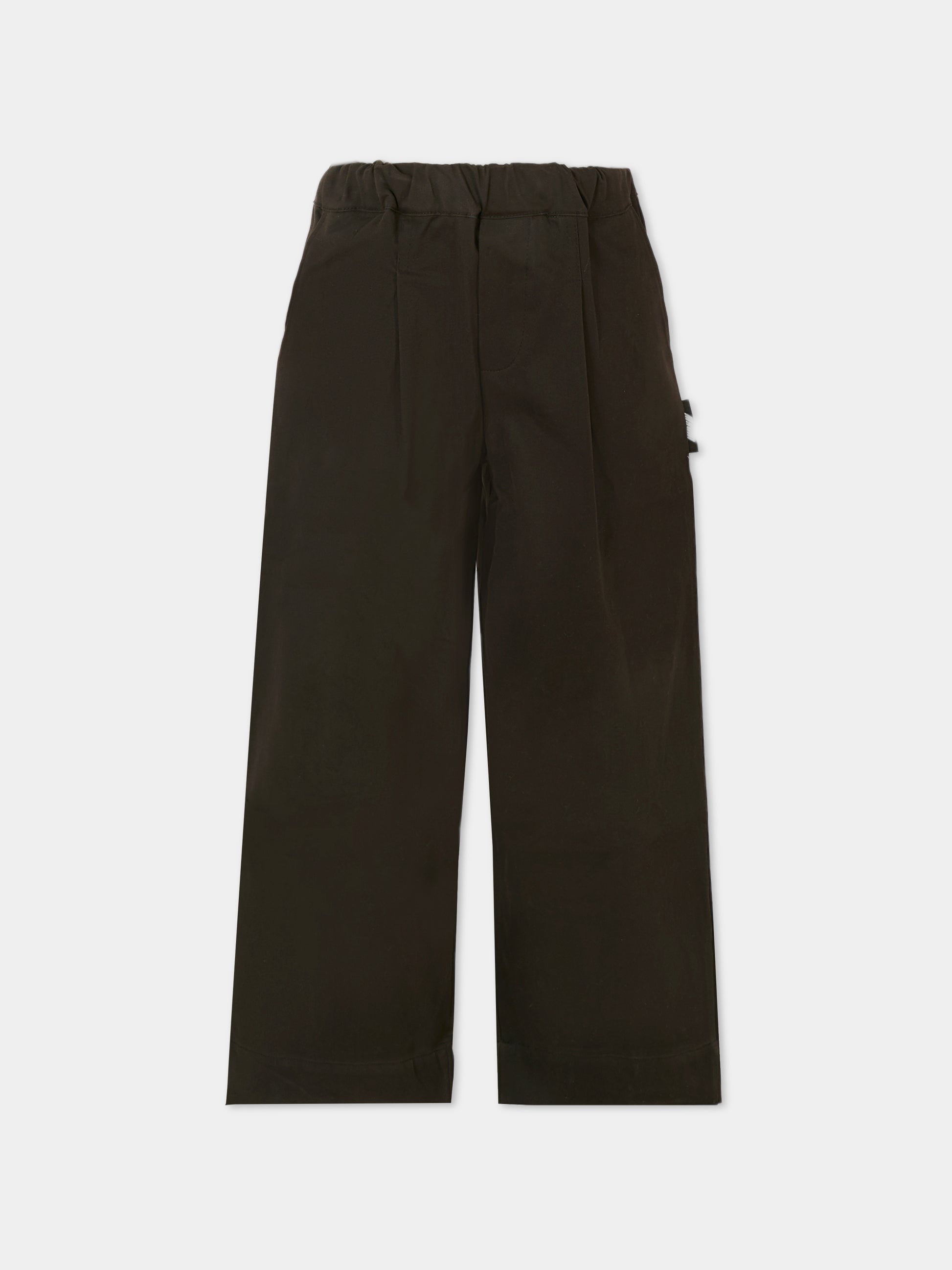 Pantaloni neri per bambino con patch logato,Msgm Kids,F5MSJBPA231 110