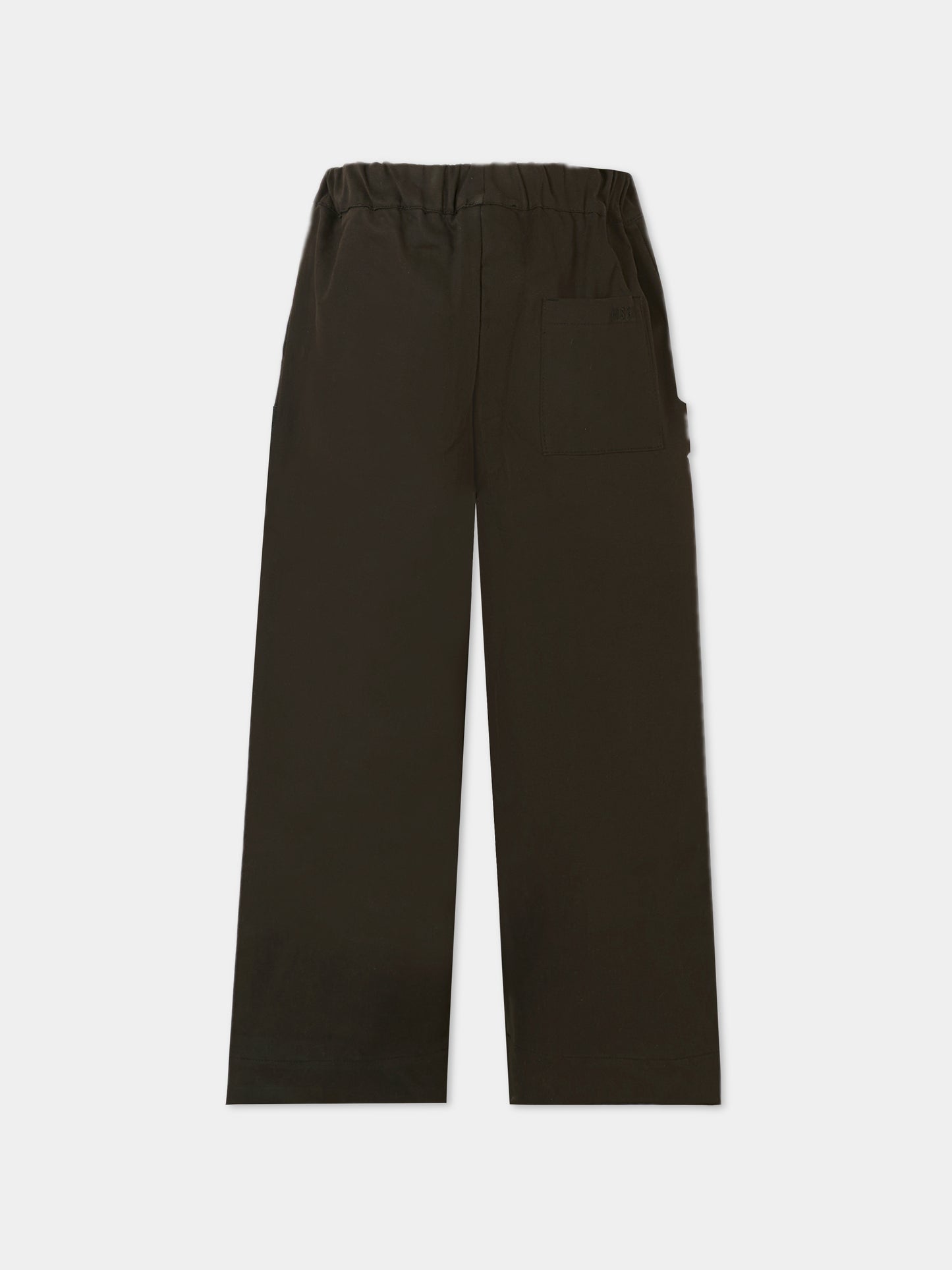 Pantaloni neri per bambino con patch logato,Msgm Kids,F5MSJBPA231 110