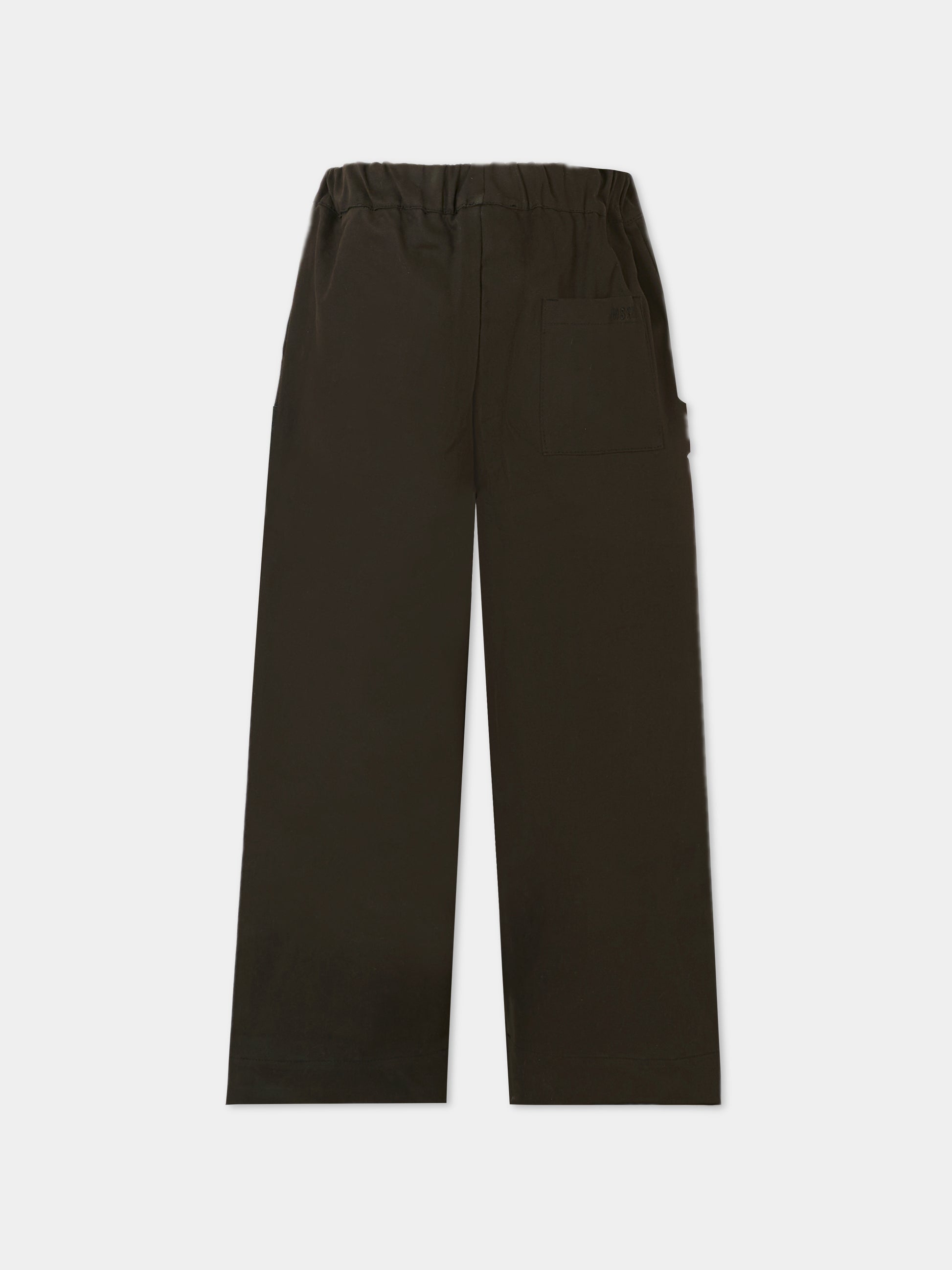 Pantaloni neri per bambino con patch logato,Msgm Kids,F5MSJBPA231 110