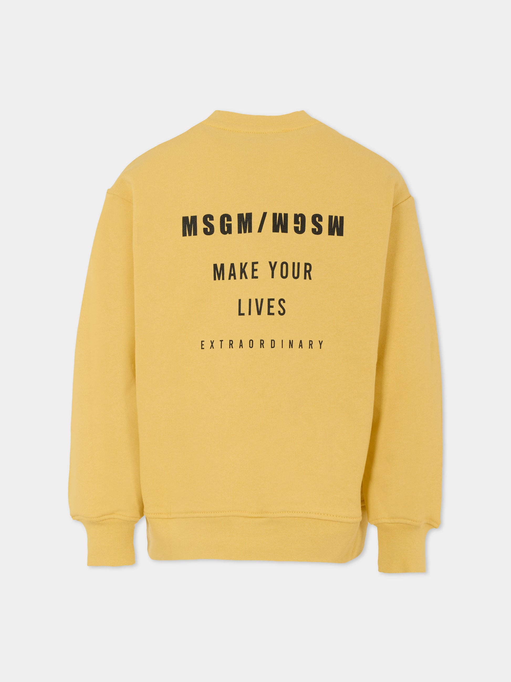 Felpa gialla per bambino con logo,Msgm Kids,F5MSJBSW214 020