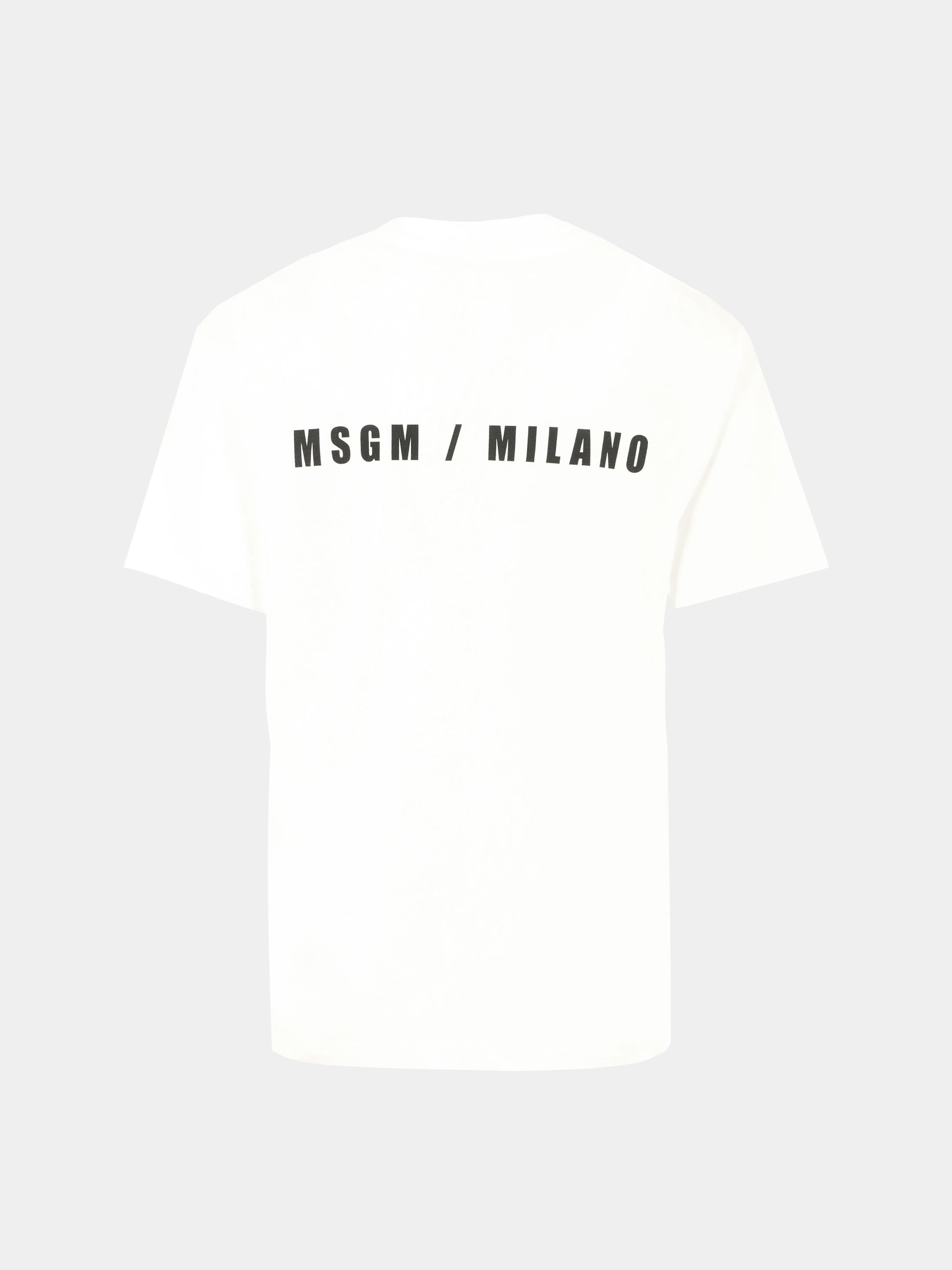 T-shirt bianca per bambini con logo,Msgm Kids,F5MSJBTH224 002