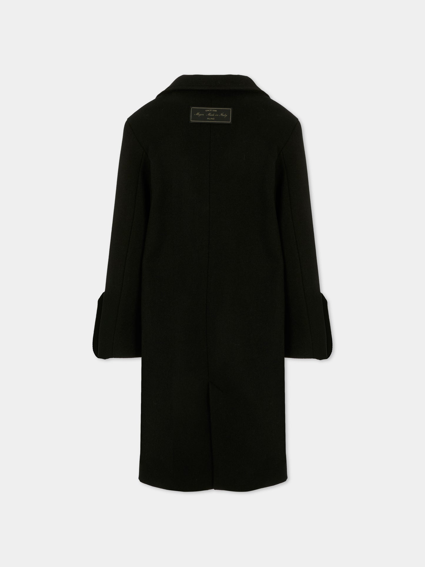 Cappotto nero per bambina con logo,Msgm Kids,F5MSJGCO114 110