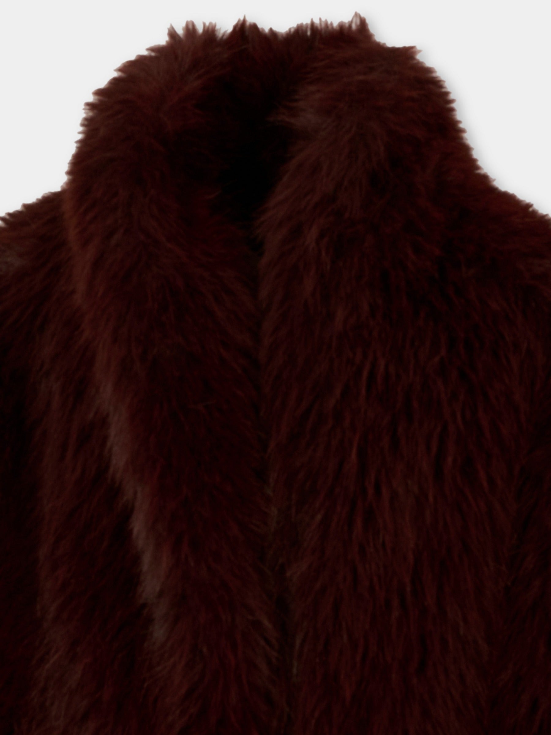 Ecopelliccia rossa per bambina con logo,Msgm Kids,F5MSJGFU064 MS045