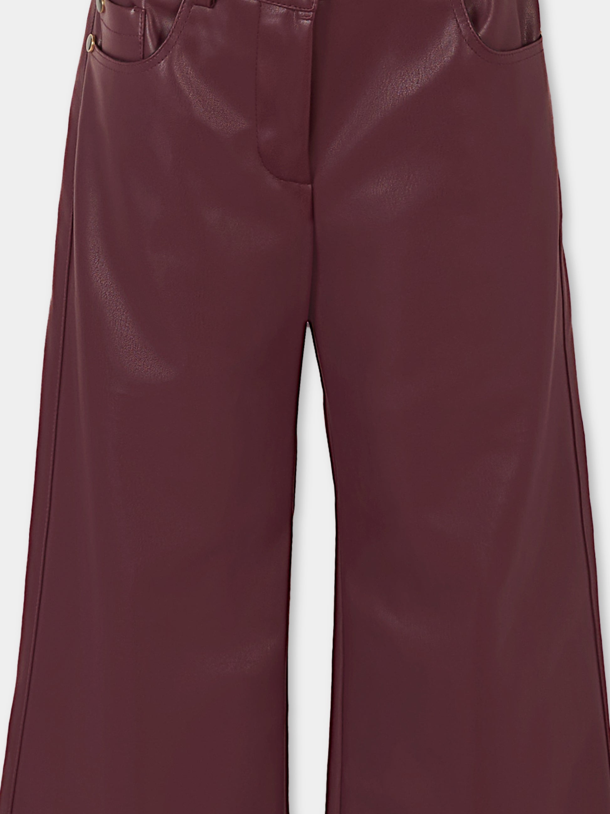 Pantaloni bordeaux per bambina con logo,Msgm Kids,F5MSJGPA144 MS034
