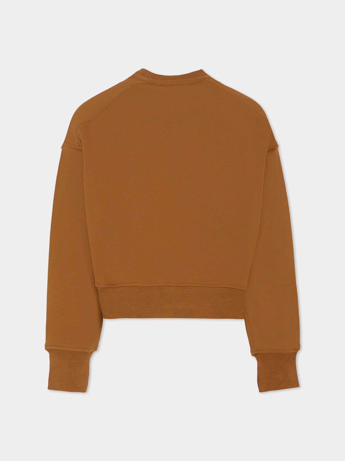 Felpa crop marrone per bambina con logo,Msgm Kids,F5MSJGSW145 MS046