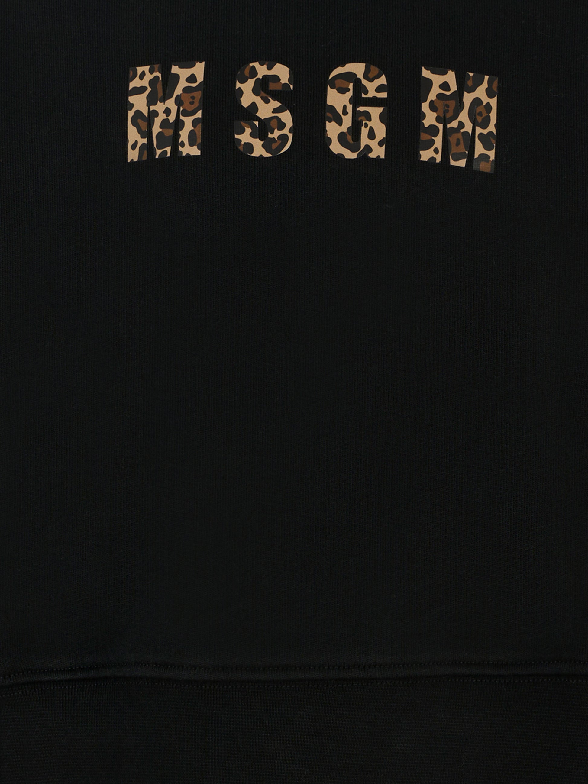 Felpa crop nera per bambina con logo,Msgm Kids,F5MSJGSW145 MS068