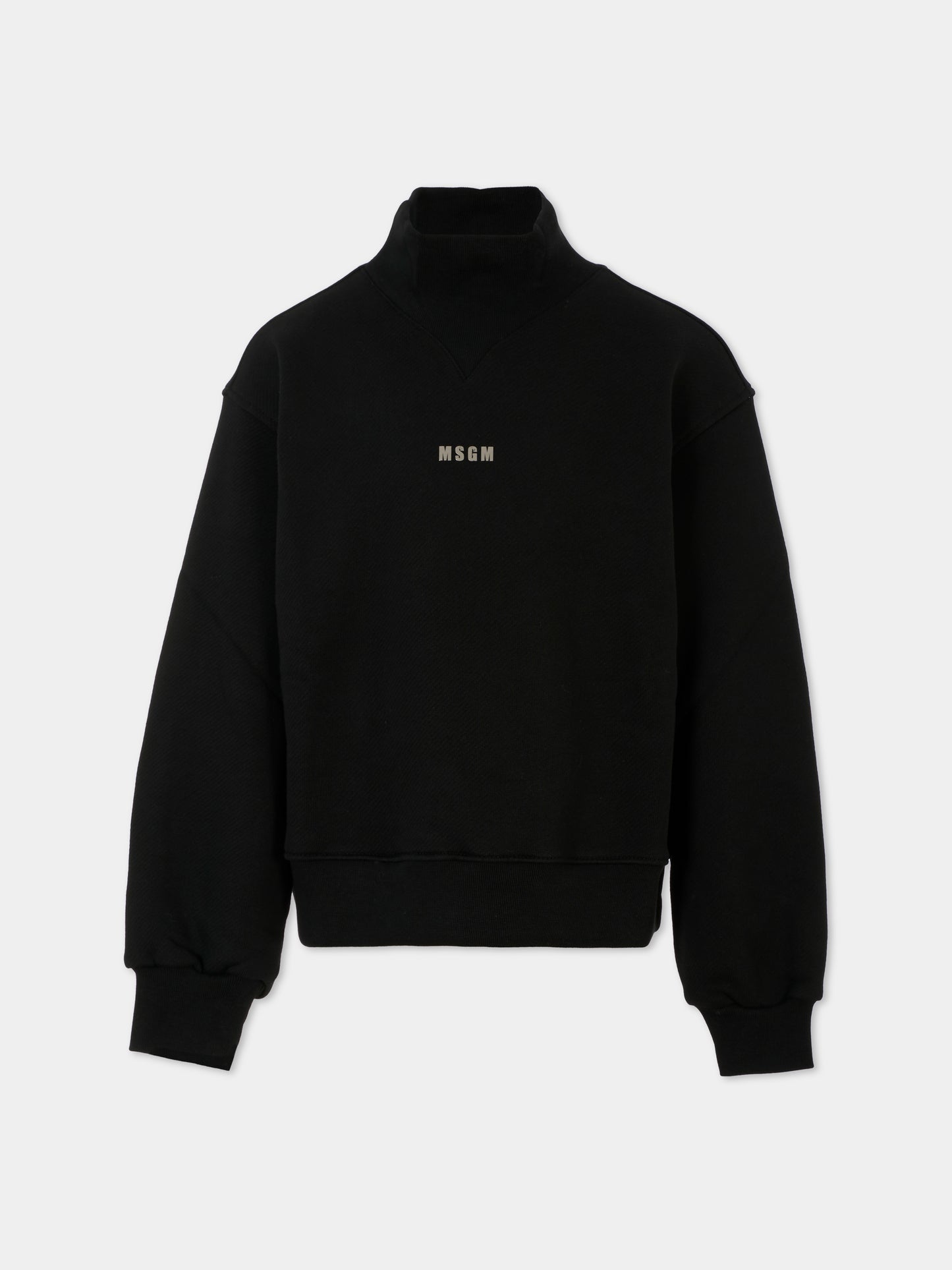 Felpa nera per bambina con logo,Msgm Kids,F5MSJGSW188 110