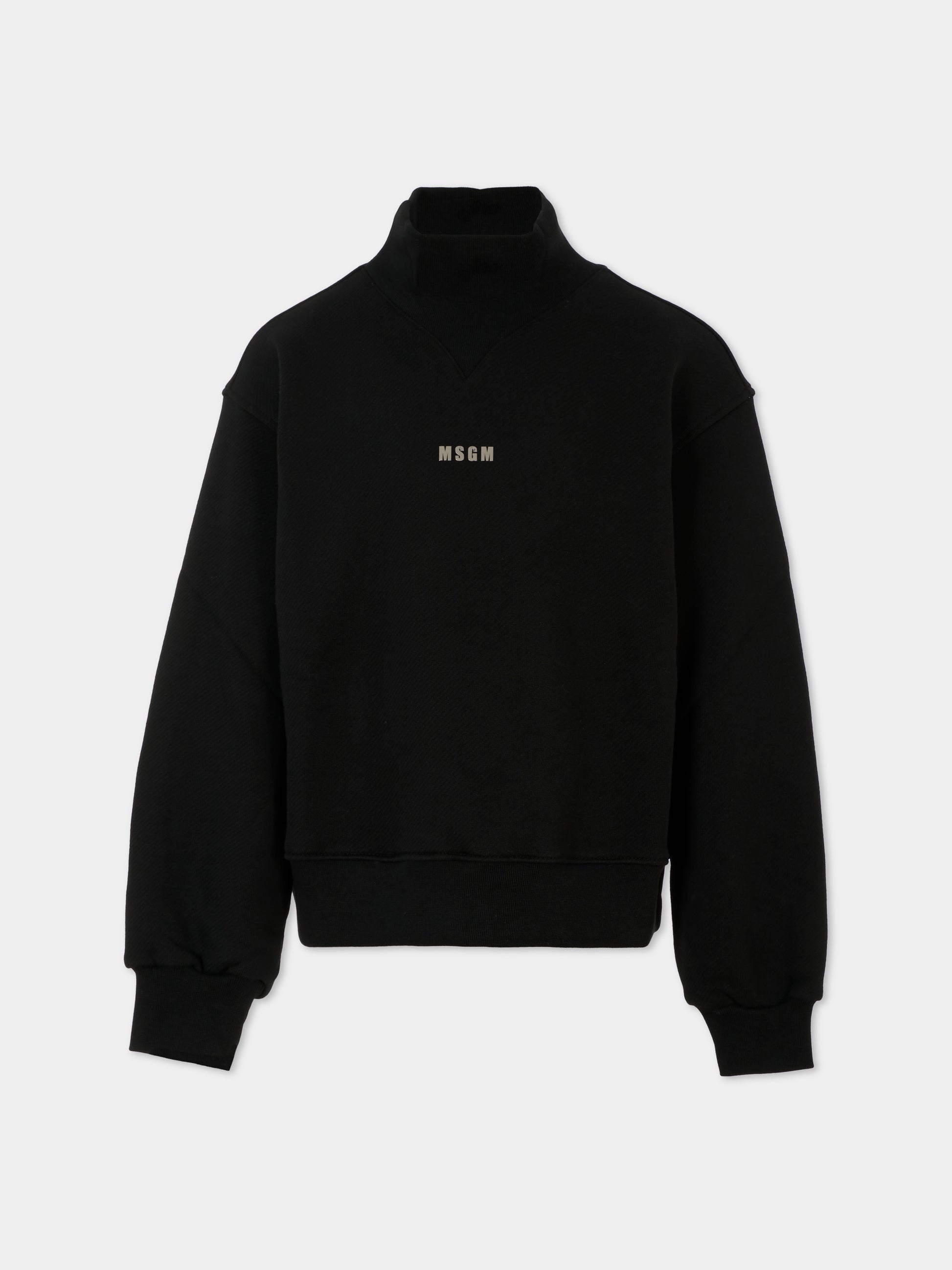 Felpa nera per bambina con logo,Msgm Kids,F5MSJGSW188 110