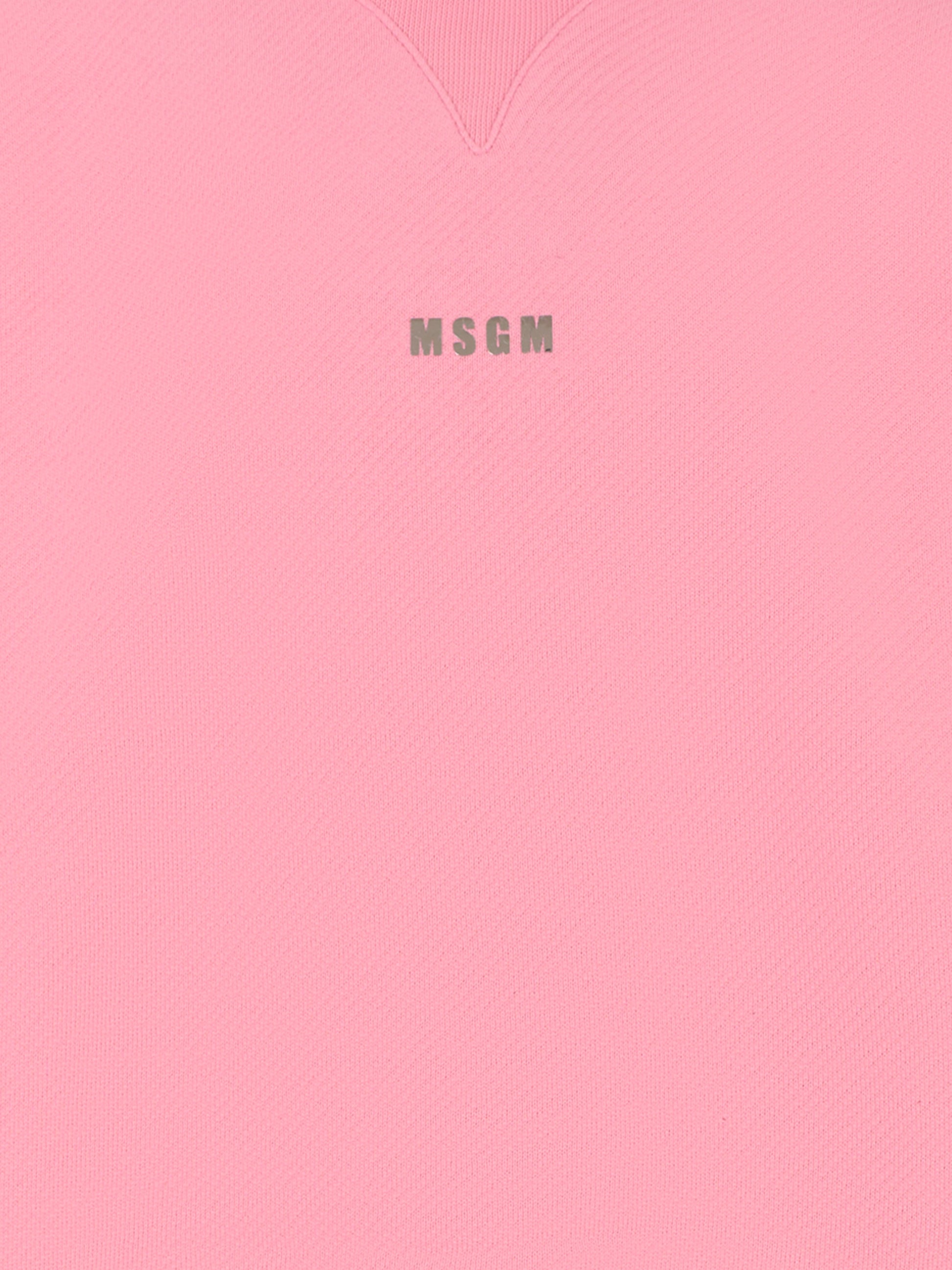 Felpa rosa per bambina con logo,Msgm Kids,F5MSJGSW188 MS038