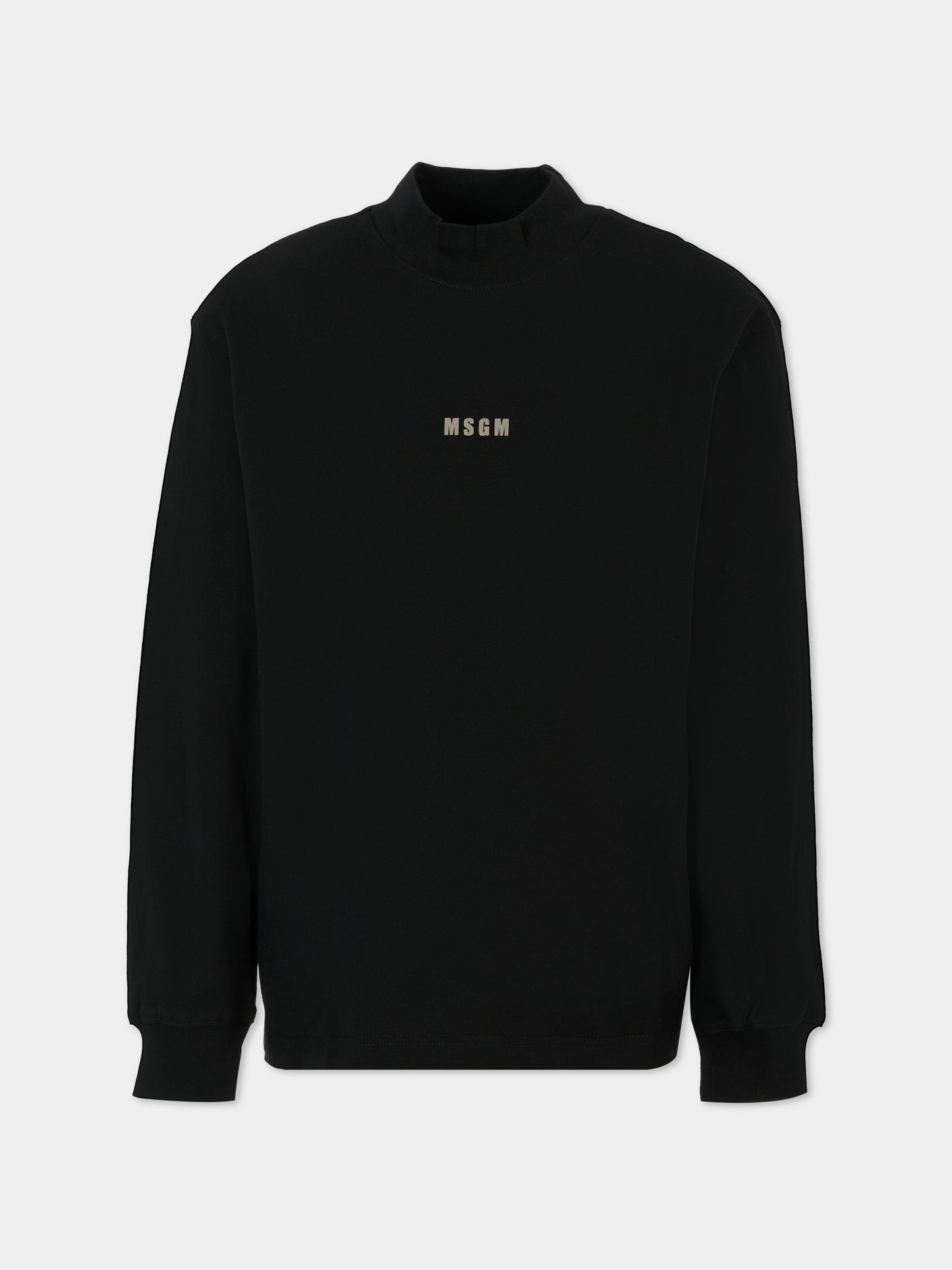 Dolcevita nero per bambina con logo,Msgm Kids,F5MSJGTH192 110