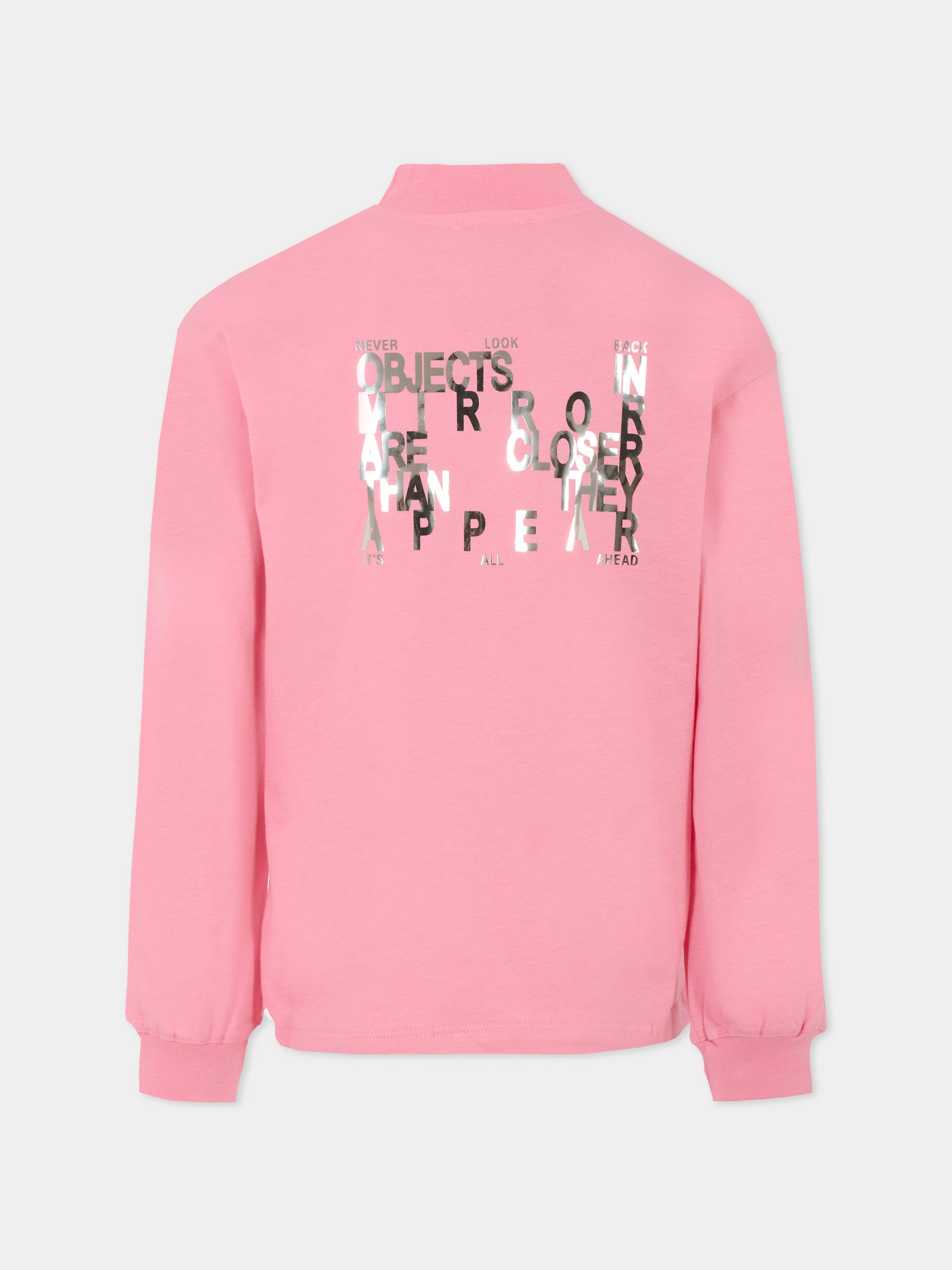 Dolcevita rosa per bambina con logo,Msgm Kids,F5MSJGTH192 MS038