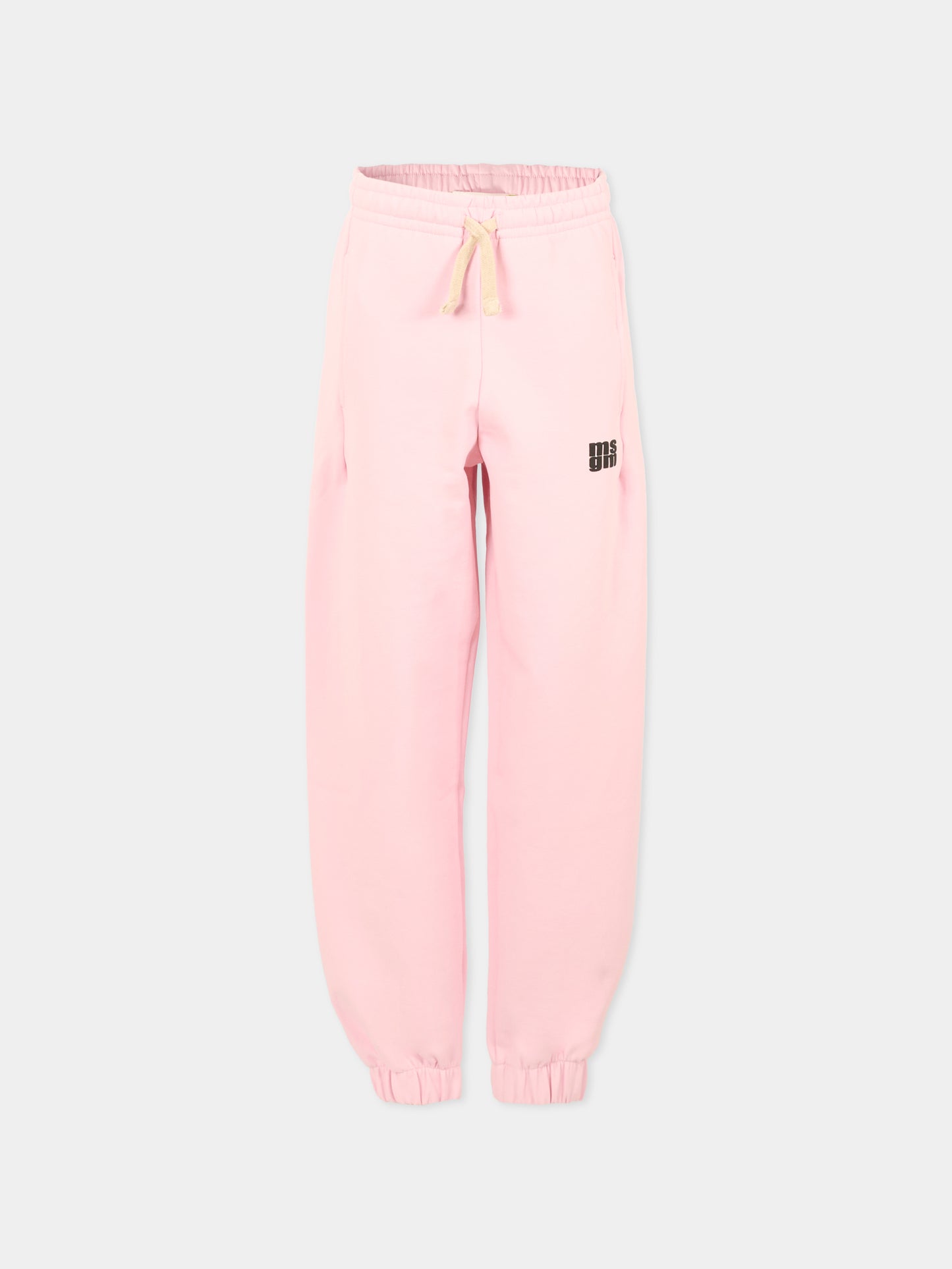 Pantaloni rosa per bambina con logo,Msgm Kids,F5MSJUFP277 MS044