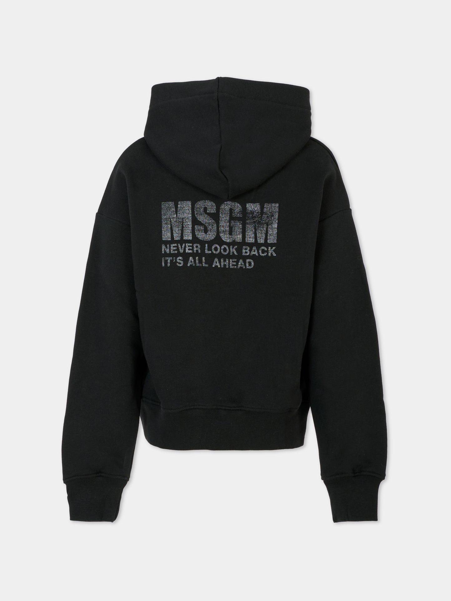Felpa nera per bambini con logo,Msgm Kids,F5MSJUHS088 110