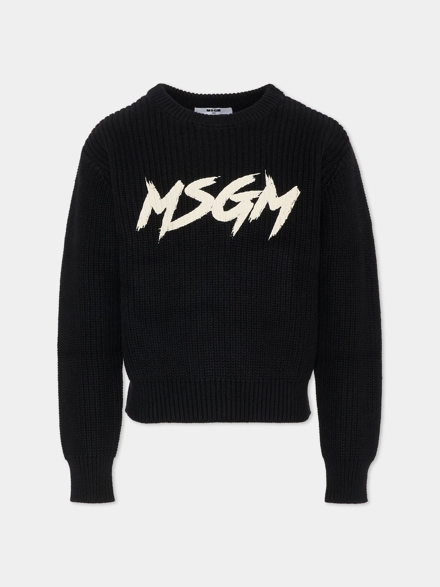 Maglione nero per bambino con logo,Msgm Kids,F5MSJUJP090 110/38