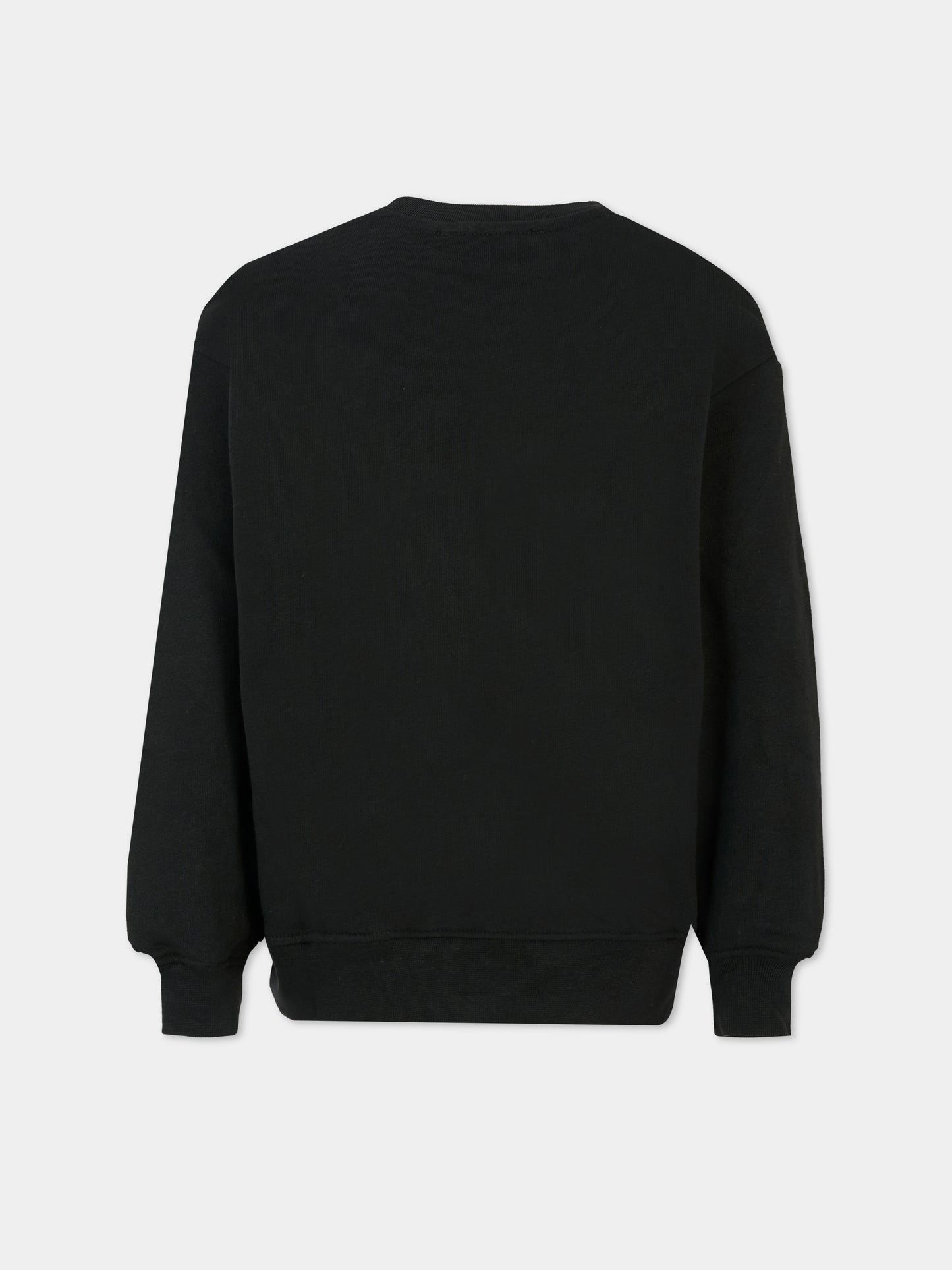 Felpa nera per bambini con logo grigio,Msgm Kids,F5MSJUSW016 110