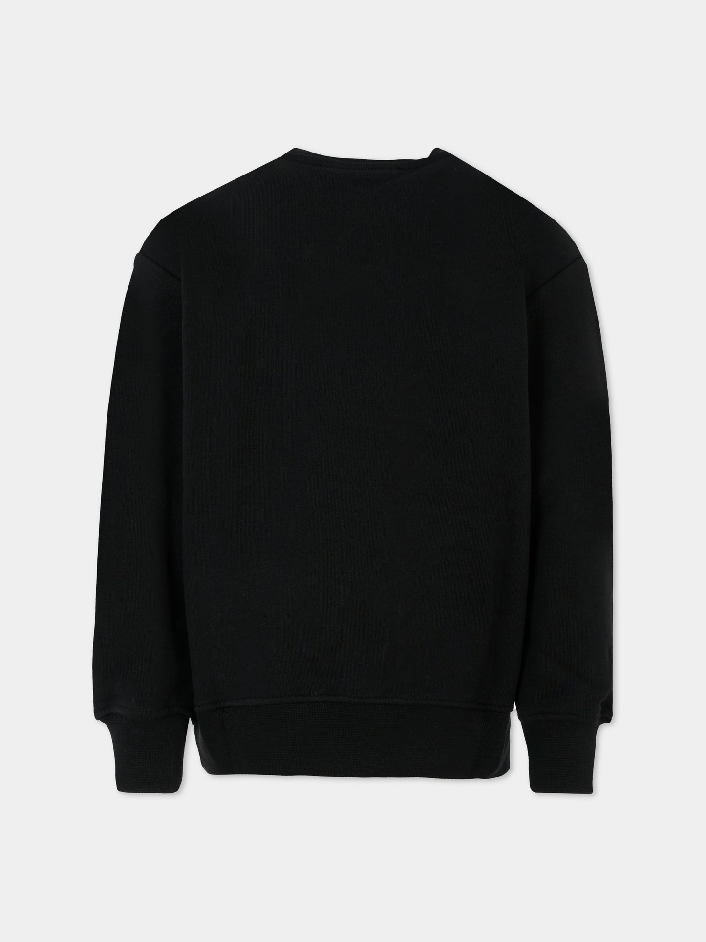 Felpa nera per bambina con logo,Msgm Kids,F5MSJUSW018 110/83