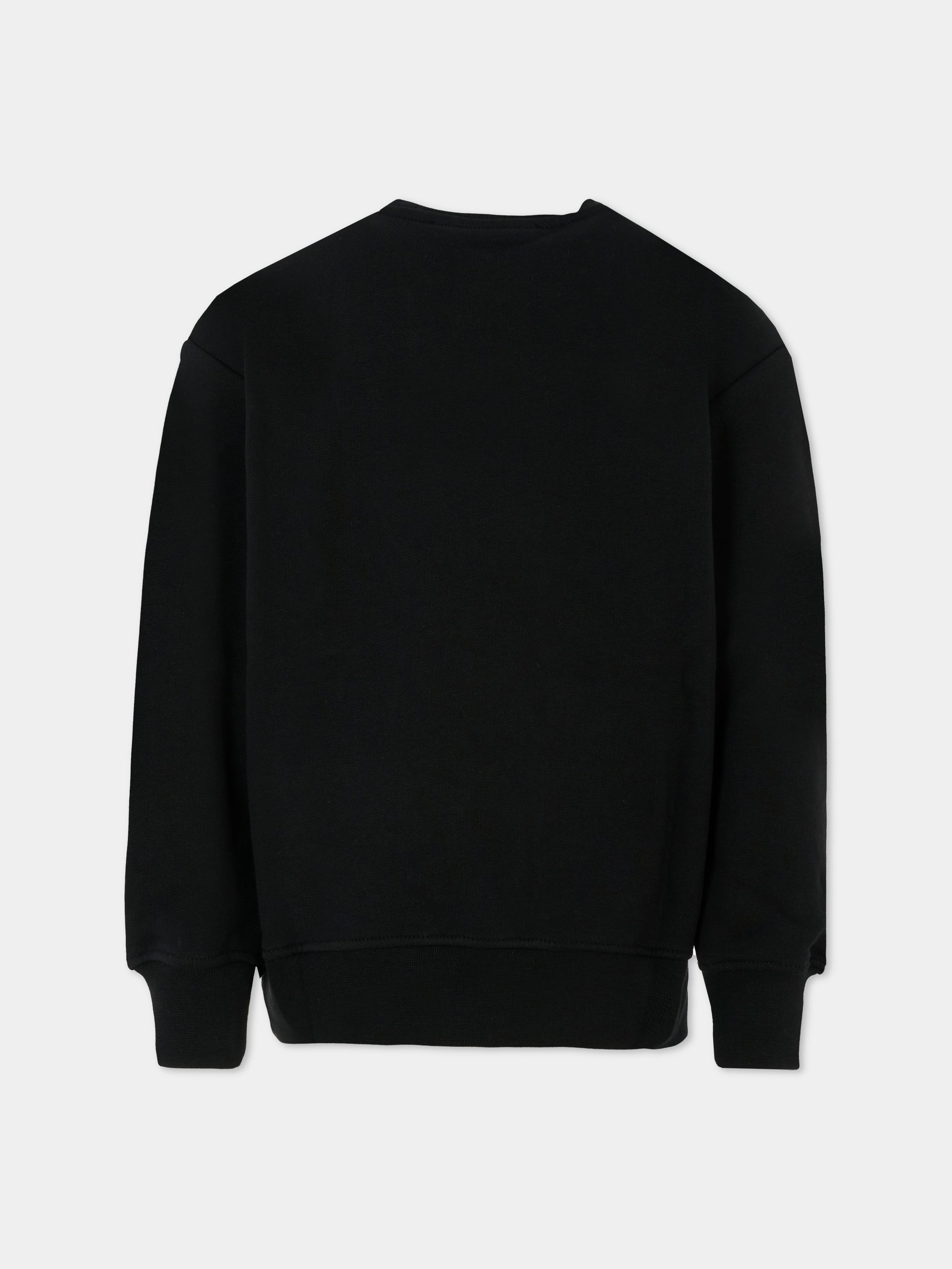 Felpa nera per bambina con logo,Msgm Kids,F5MSJUSW018 110/83