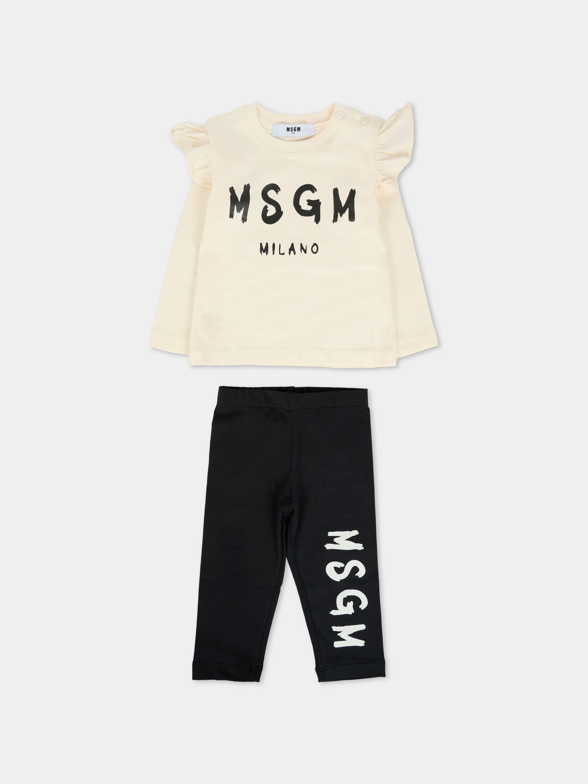 Completo multicolor per neonata con logo,Msgm Kids,F5MSNGTL294 013/05