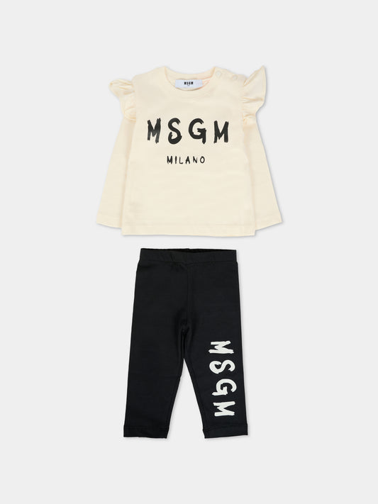Completo multicolor per neonata con logo,Msgm Kids,F5MSNGTL294 013/05