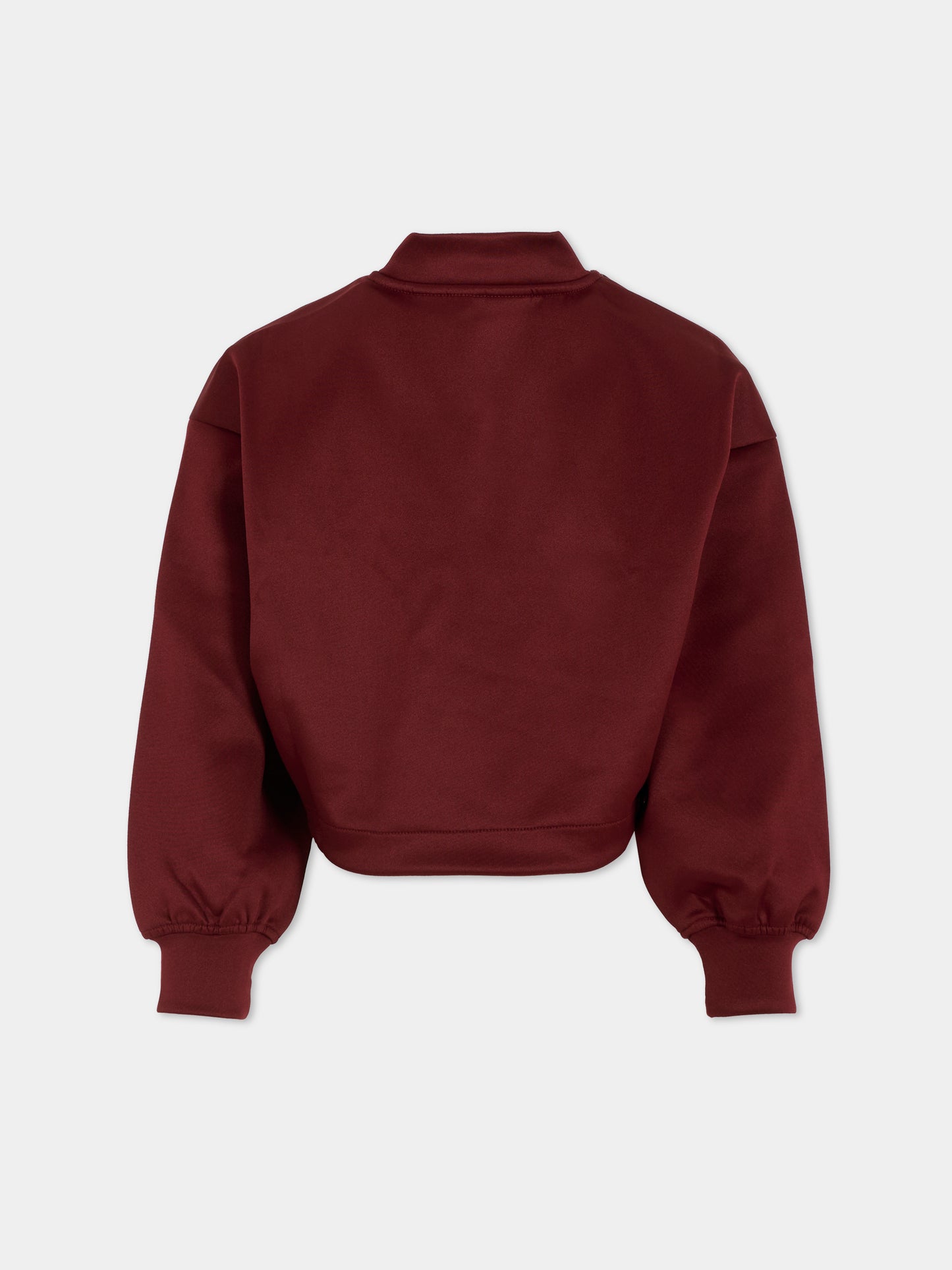 Felpa crop bordeaux per bambina con logo,Calvin Klein Kids,25WCKIG0IG03076 XU4