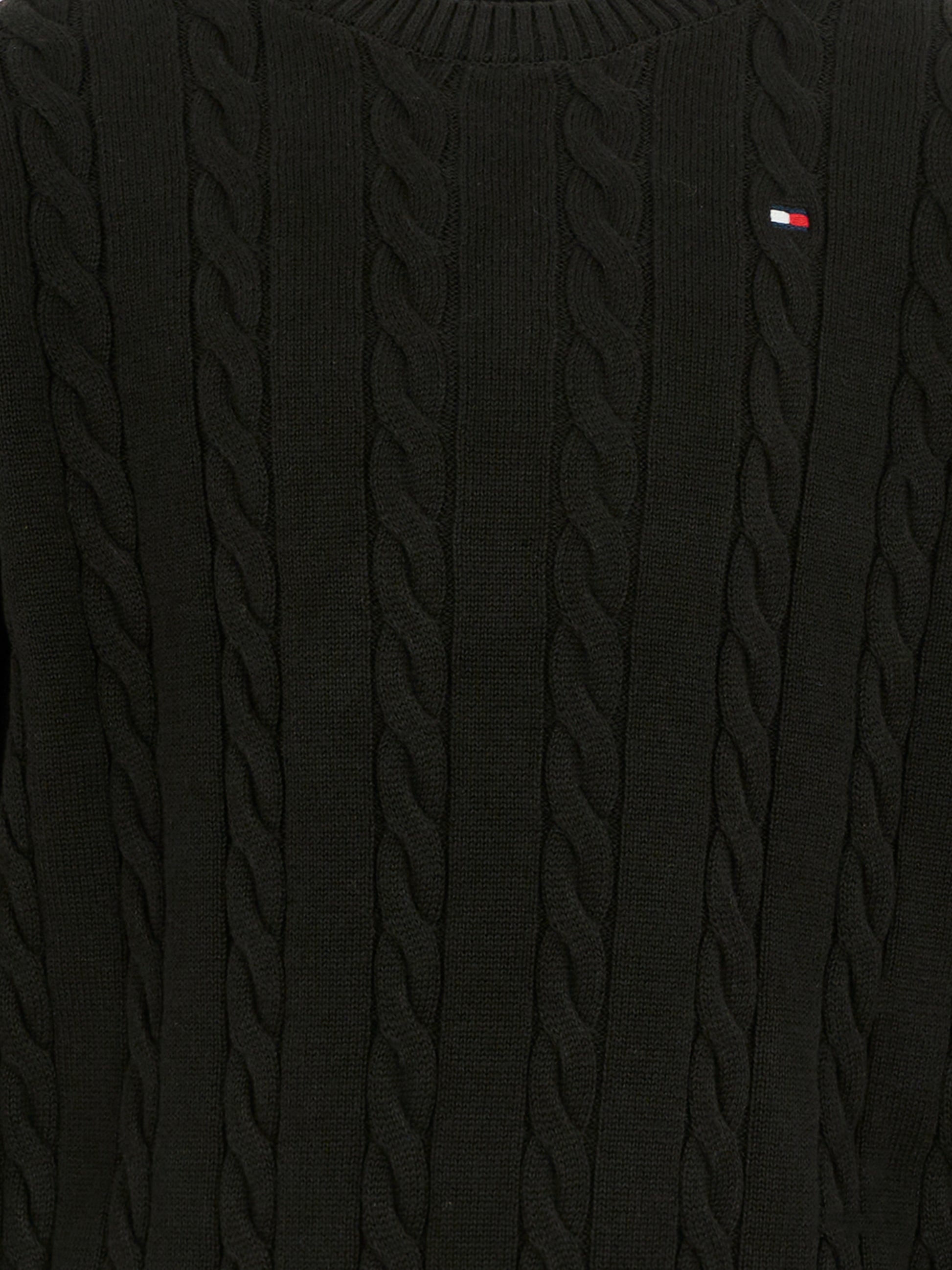 Maglione nero per bambini con bandierina,Tommy Hilfiger Junior,25WTHKB0KB09753 BDS